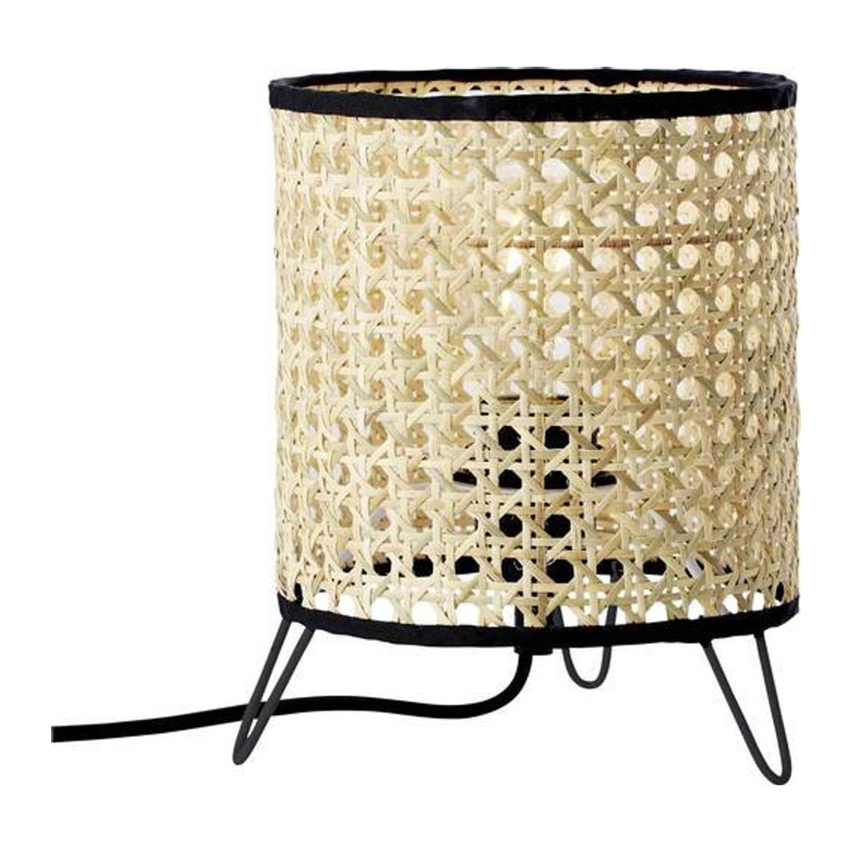 Brilliant Wiley Tischlampe aus Rattan und Holz in Natur/Braun mit E27 Fassung und Schnurzwischenschalter - Bild 1