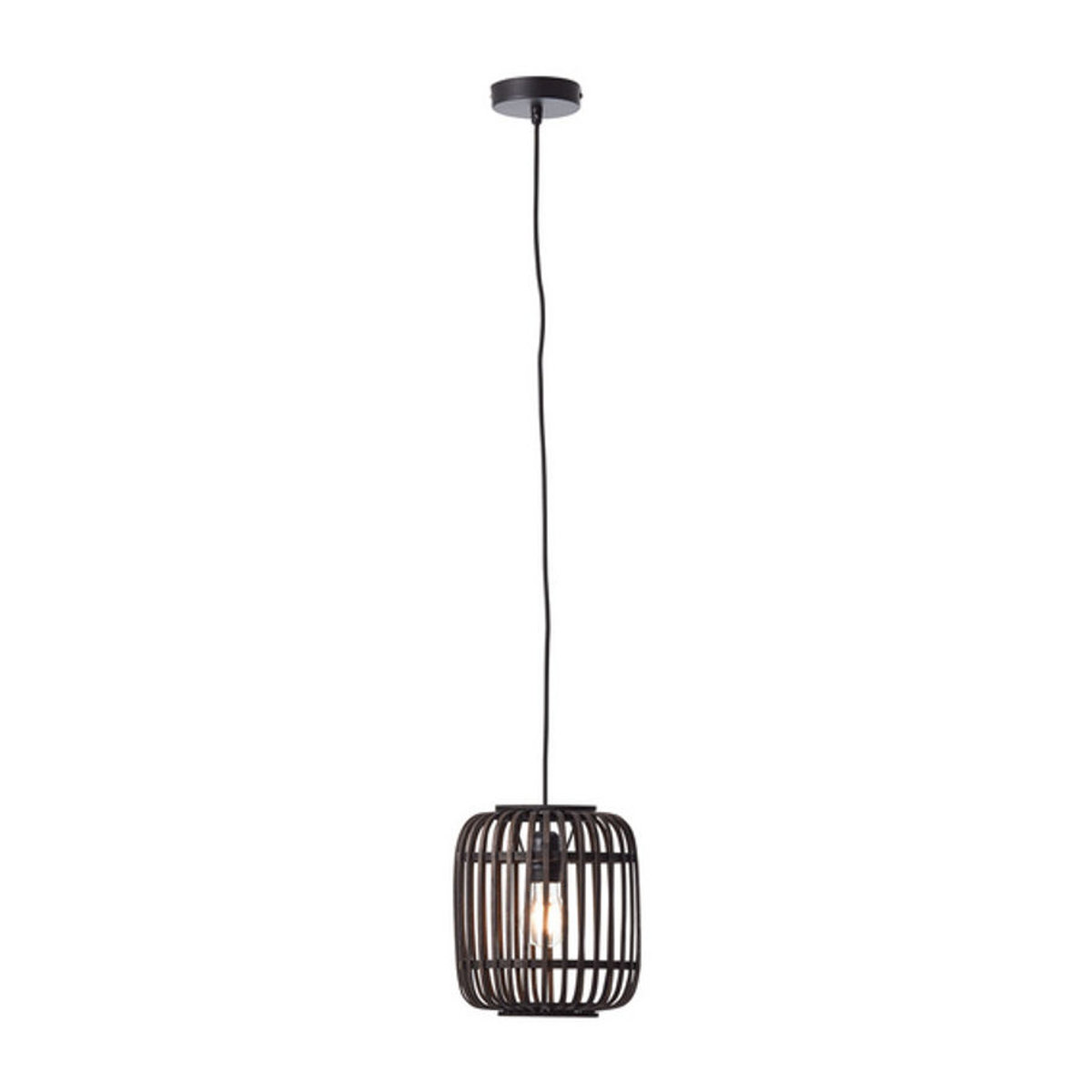 BRILLIANT Woodrow Pendelleuchte 1-flammig, Schwarz/Holzfarben dunkel, E27, 60W, Durchmesser: 21 cm - Bild 2