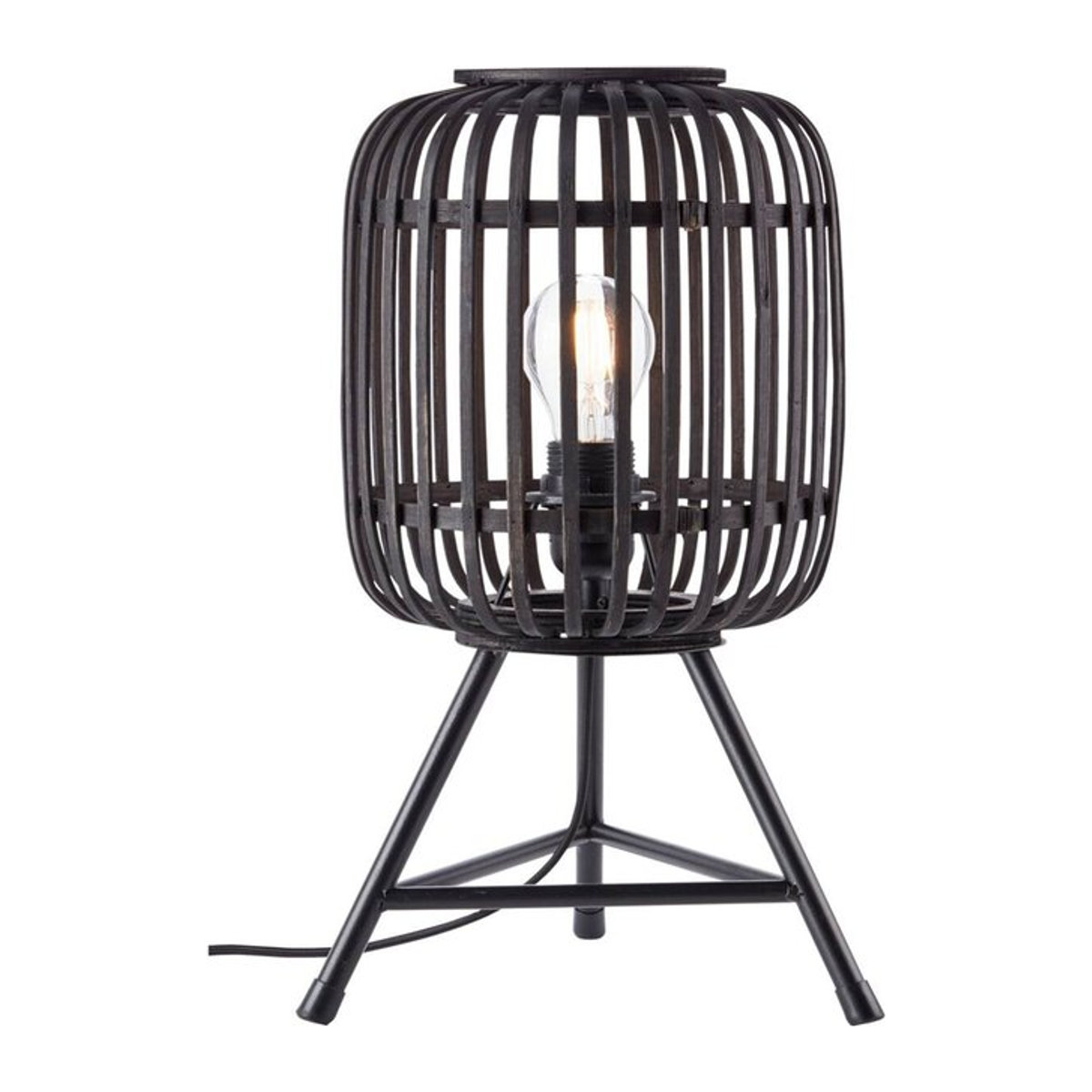 Brilliant Woodrow Tischleuchte aus Bambus und Metall in Schwarz/Natur, Höhe: 41 cm - Bild 1