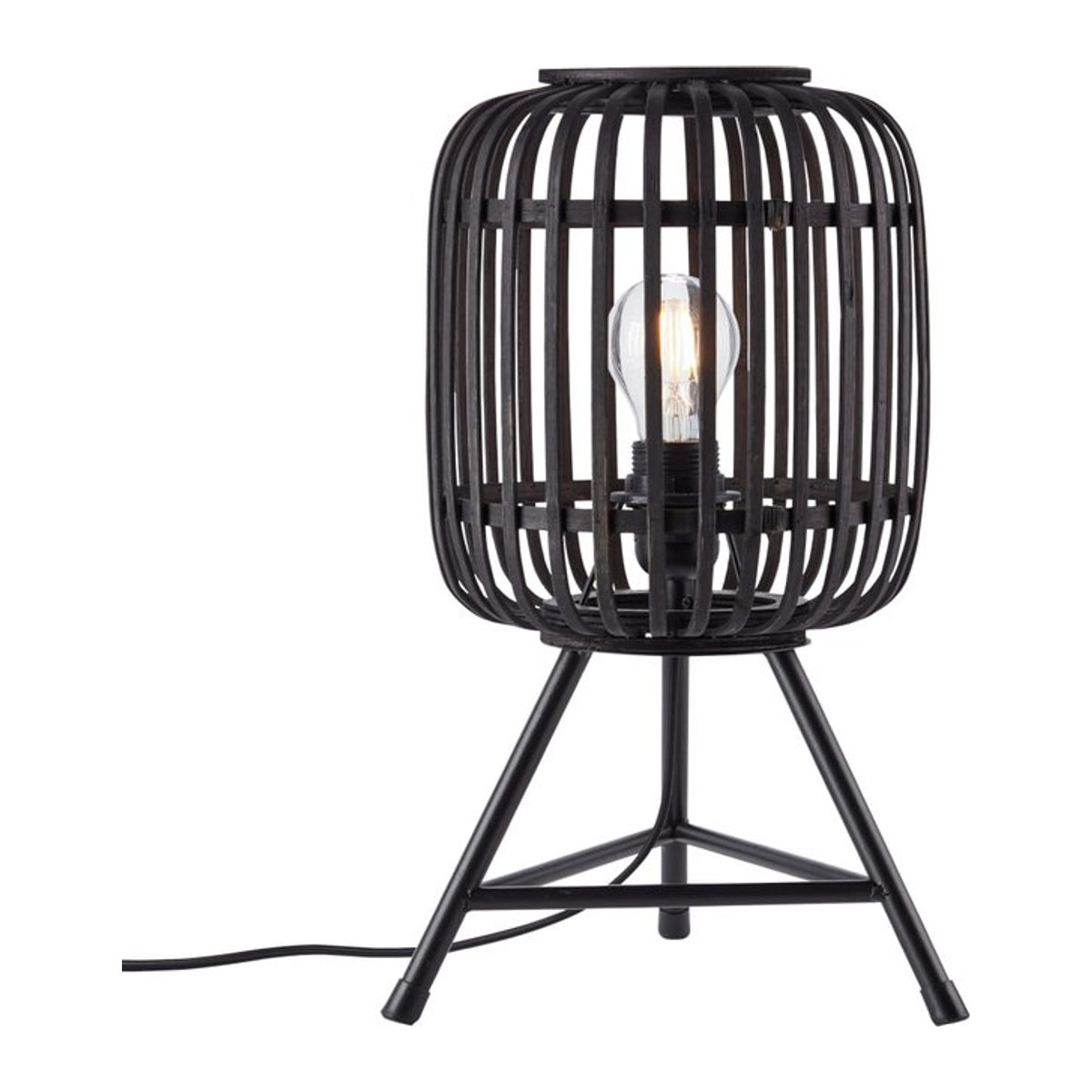 Brilliant Woodrow Tischleuchte aus Bambus und Metall in Schwarz/Natur, Höhe: 41 cm - Bild 2