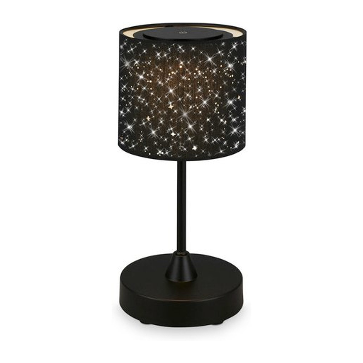 BRILONER Tischleuchte LOLE LED Tischlampe Modern Schwarz Kunststoff und Stoff Durchmesser: 12,5 cm, Höhe: 30 cm - Bild 1