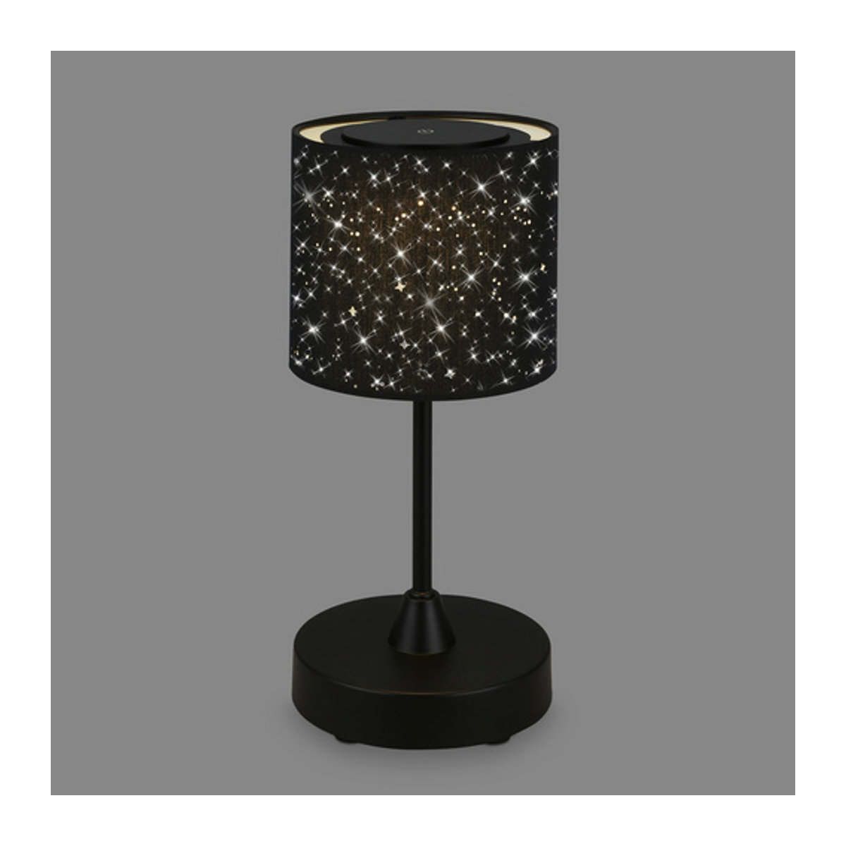 BRILONER Tischleuchte LOLE LED Tischlampe Modern Schwarz Kunststoff und Stoff Durchmesser: 12,5 cm, Höhe: 30 cm - Bild 2