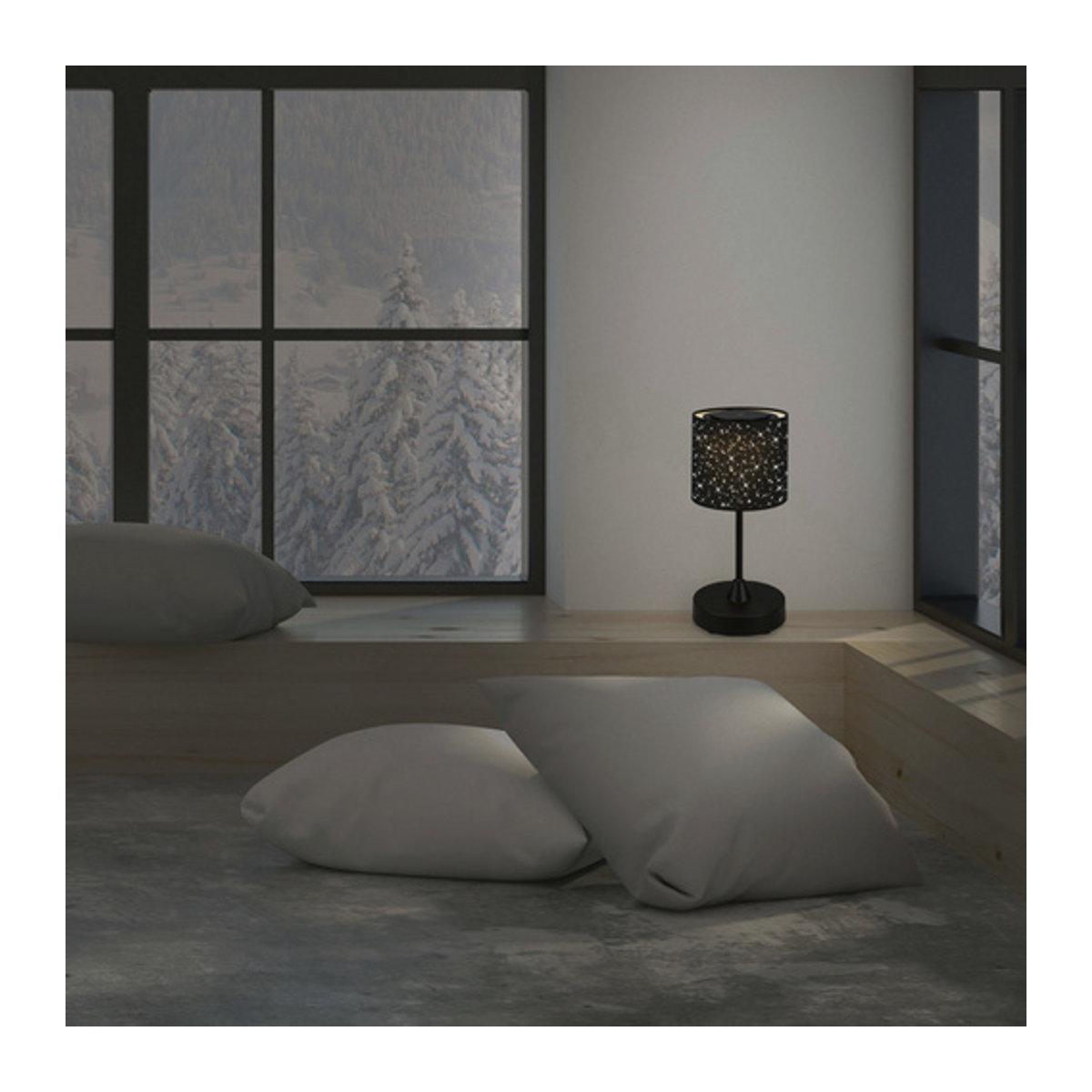 BRILONER Tischleuchte LOLE LED Tischlampe Modern Schwarz Kunststoff und Stoff Durchmesser: 12,5 cm, Höhe: 30 cm - Bild 3