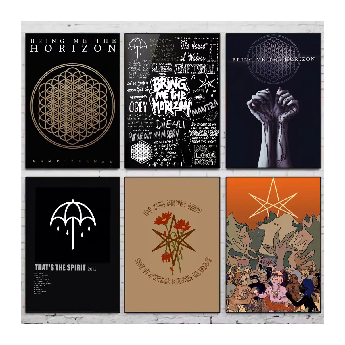 Bring Me The Horizon Rock Band Poster HD-Kunst mit Typografie und geometrischem Design, mehrfarbig, rechteckig, Hochformat - Bild 2