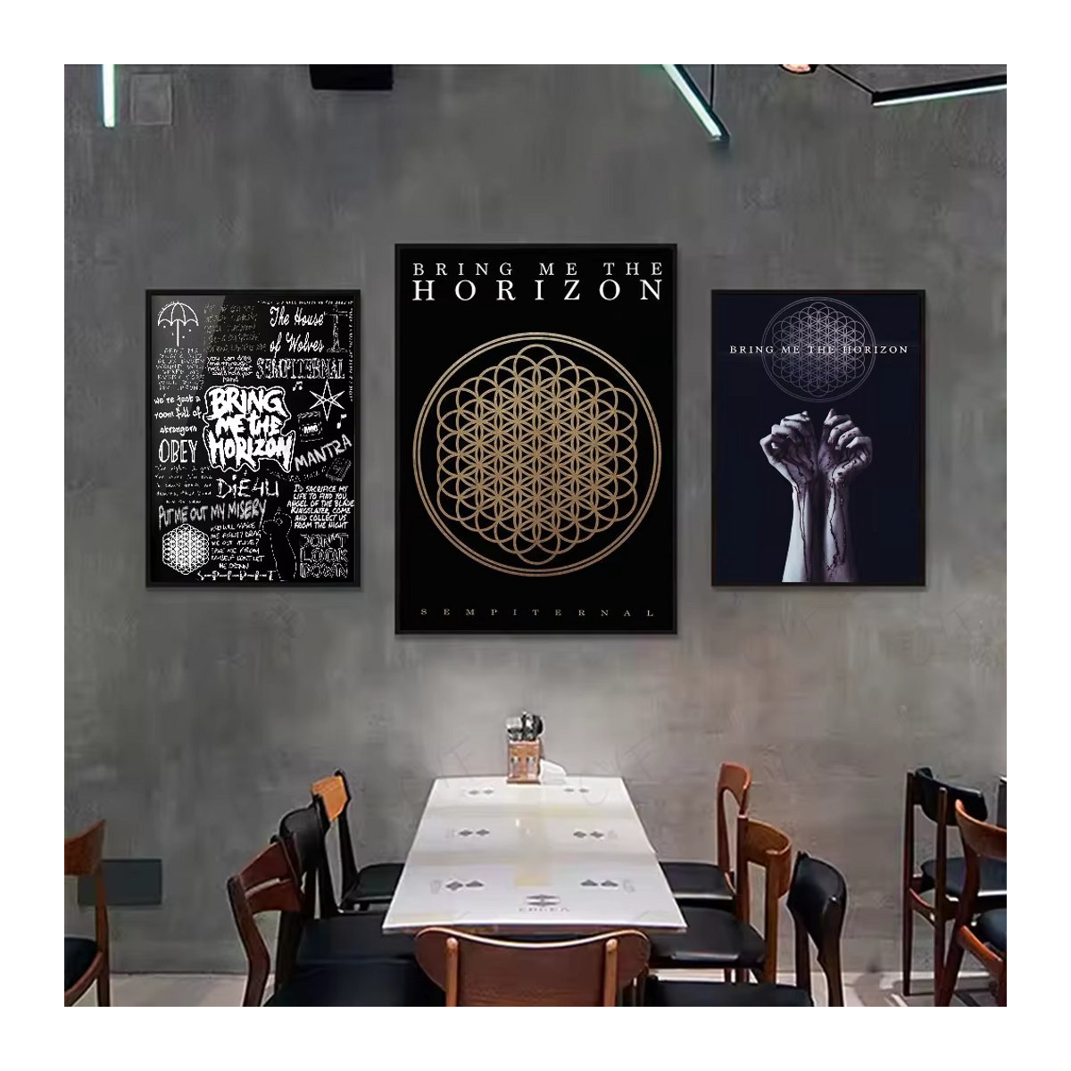 Bring Me The Horizon Rock Band Poster HD-Kunst mit Typografie und geometrischem Design, mehrfarbig, rechteckig, Hochformat - Bild 3