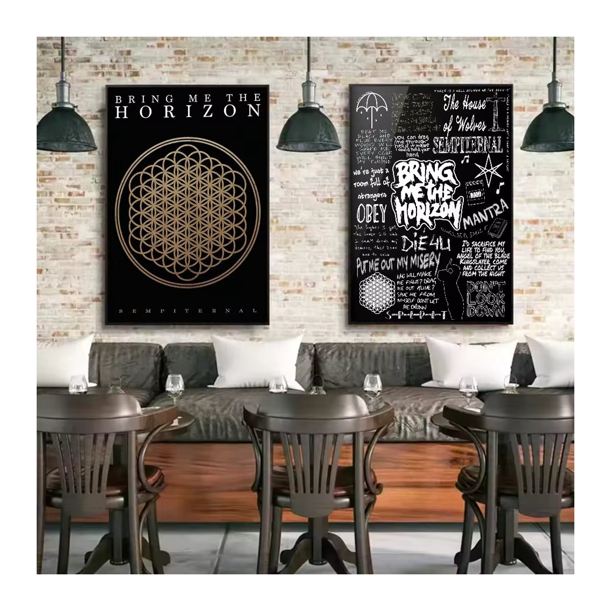 Bring Me The Horizon Rock Band Poster HD-Kunst mit Typografie und geometrischem Design, mehrfarbig, rechteckig, Hochformat - Bild 5
