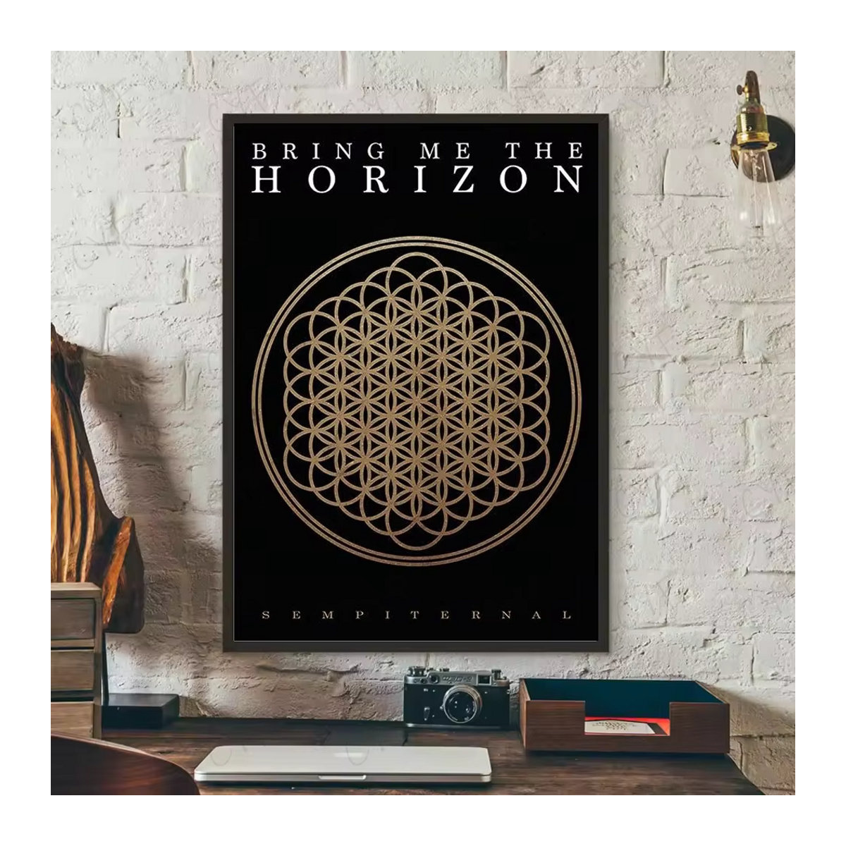 Bring Me The Horizon Rock Band Poster HD-Kunst mit Typografie und geometrischem Design, mehrfarbig, rechteckig, Hochformat - Bild 6