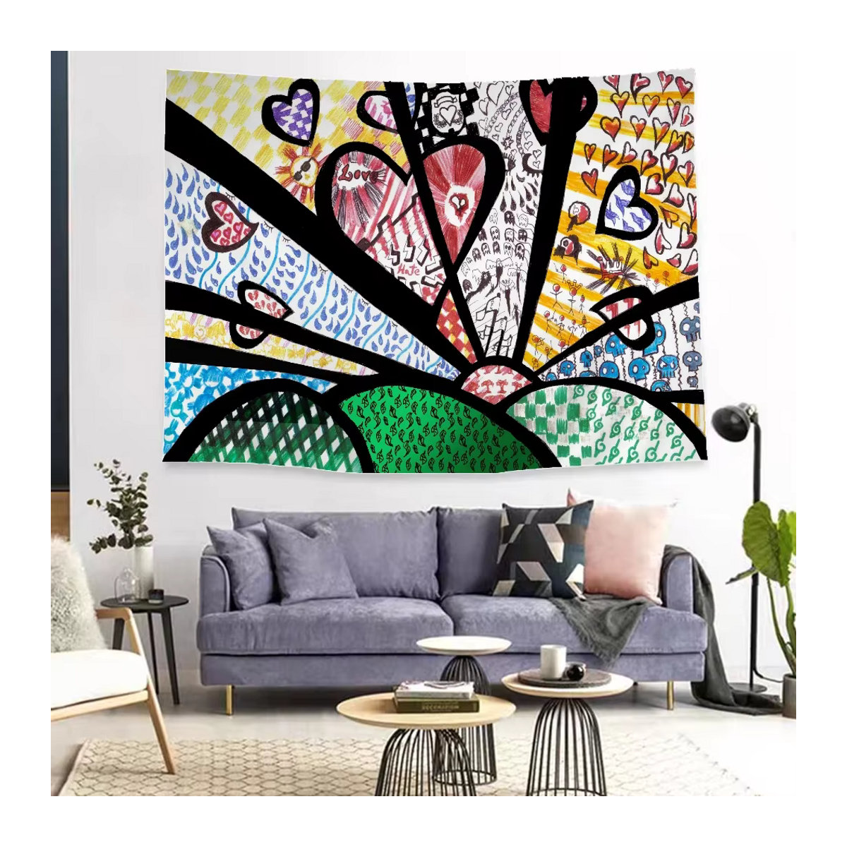 Britto Anime Wandteppich Science Fiction Wandkunst in Mehrfarbig, Rechteckig - Bild 2