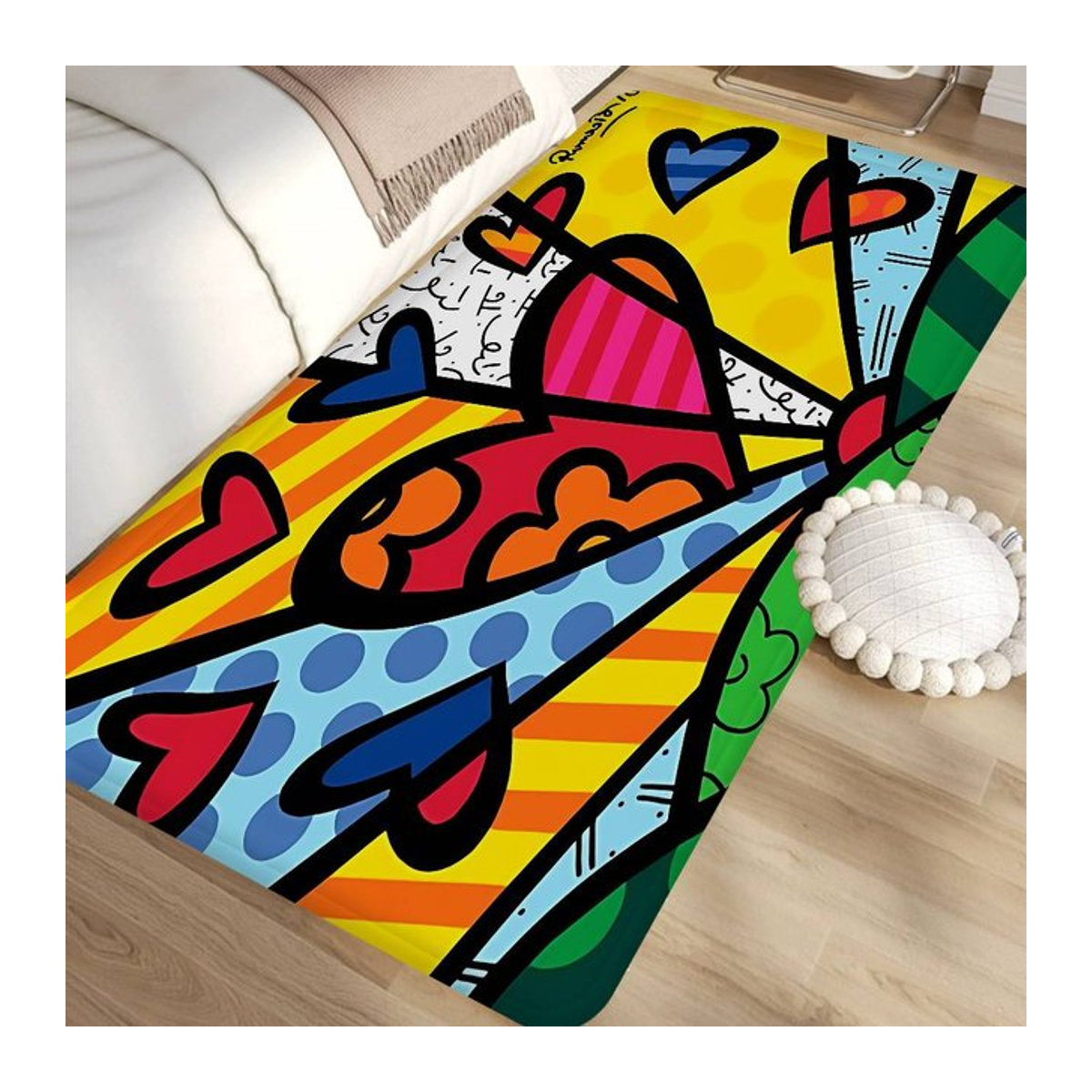 Britto Bodenmatte im nordischen Stil, mehrfarbige Fußmatte für Badezimmer, Schlafzimmer und Hotel - Bild 1