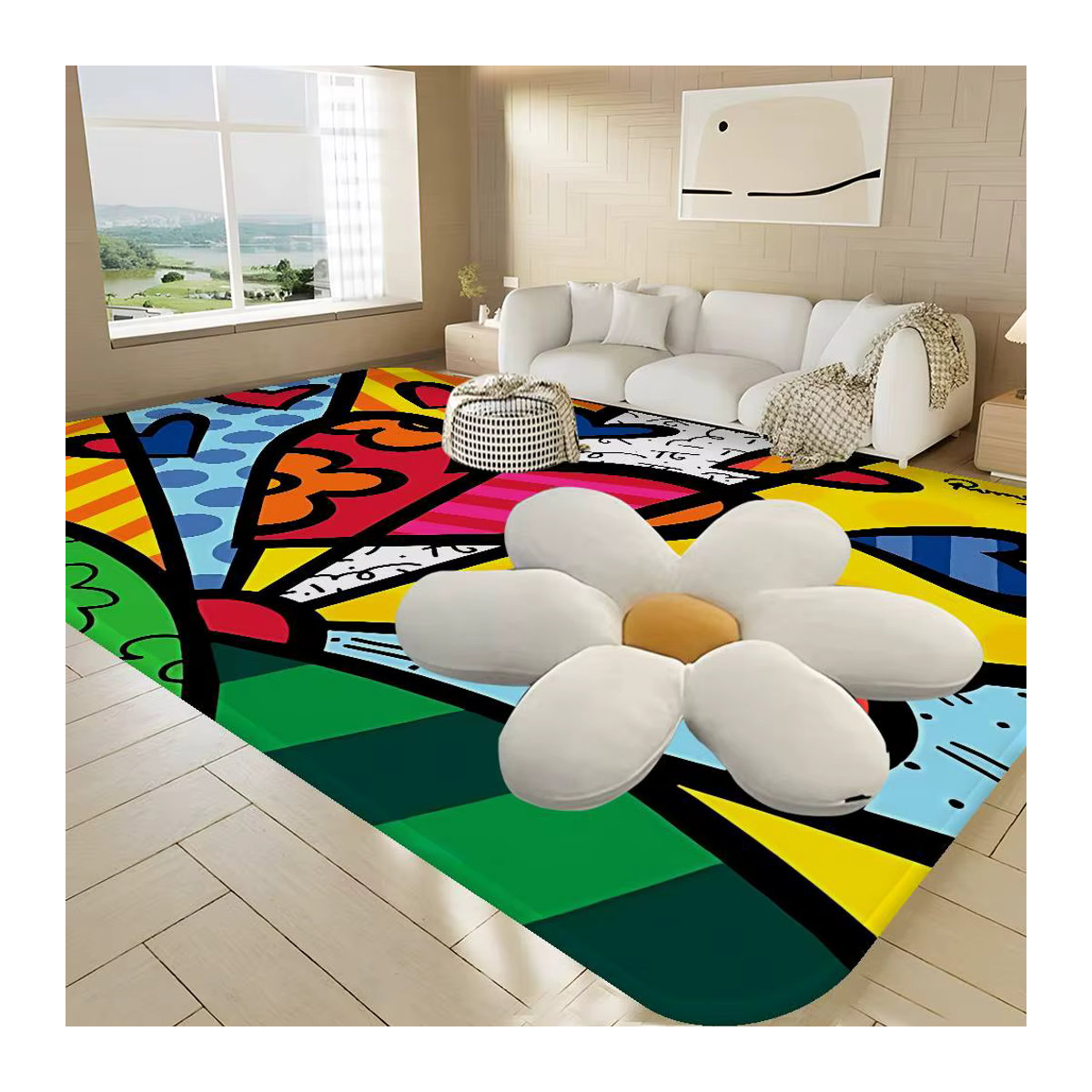 Britto Bodenmatte im nordischen Stil, mehrfarbige Fußmatte für Badezimmer, Schlafzimmer und Hotel - Bild 5