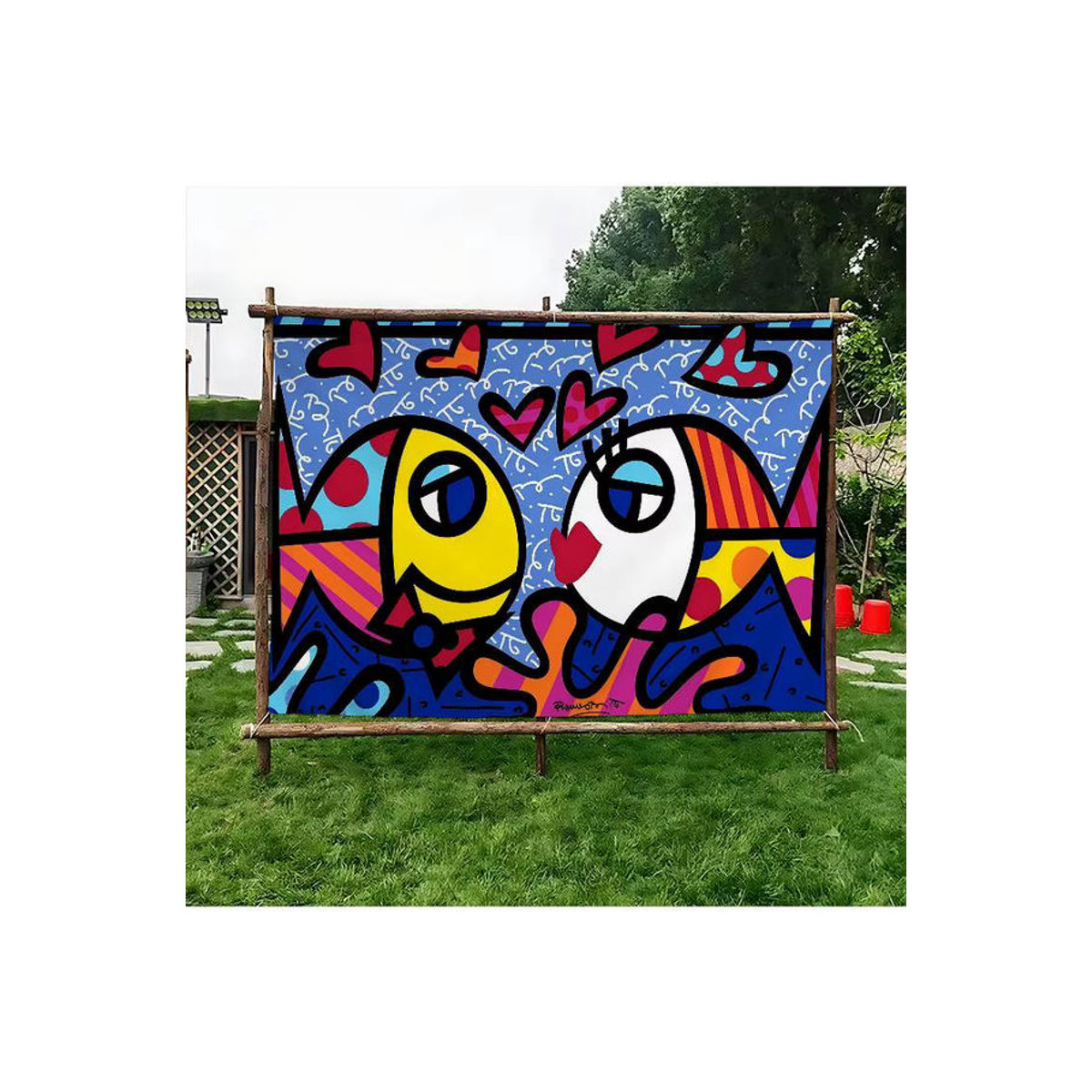 Britto Wandbehang mit Tier-Motiv in abstrakter Cartoon-Optik, mehrfarbig, Textil-Banner zur Wanddekoration - Bild 7
