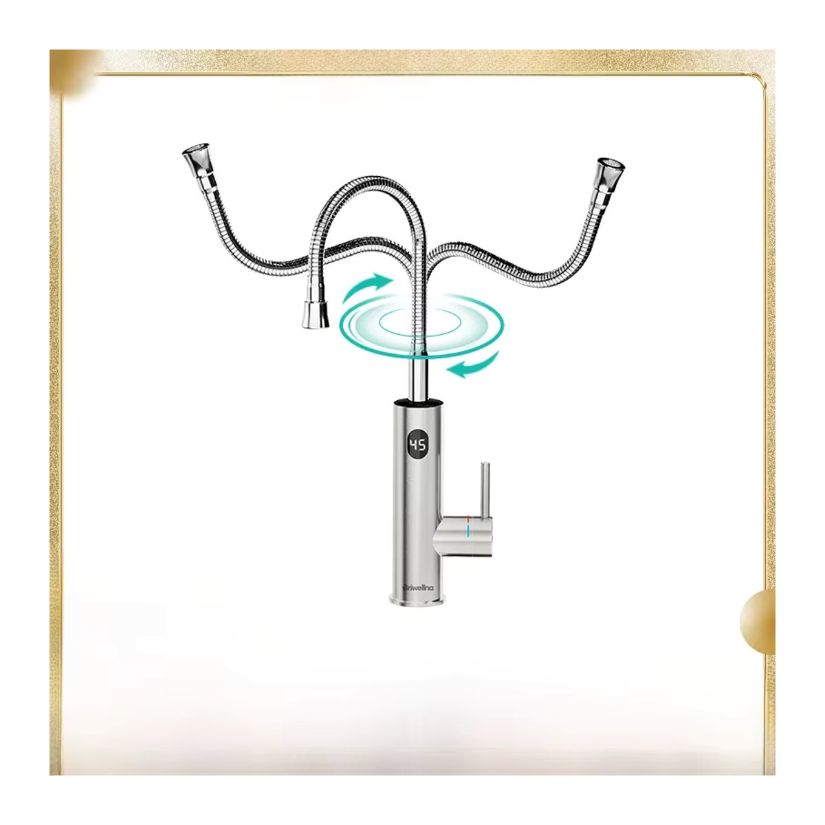 Briwellna Instant-Warmwasserhahn 2-in-1 Durchlauferhitzer aus Edelstahl mit universellem Auslauf 220 V - Bild 7