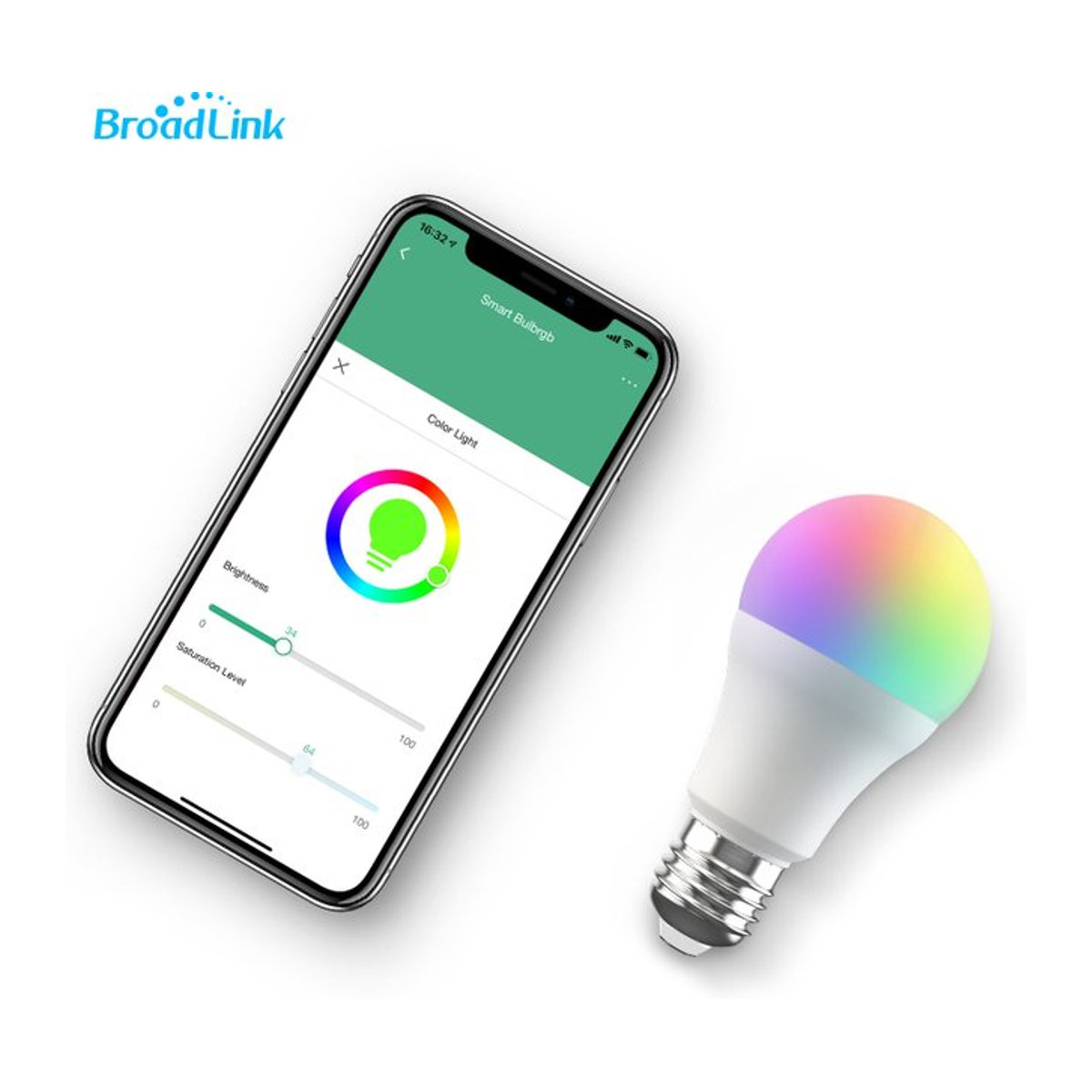 Broadlink LB27 R1 Smart WiFi RGB LED Glühbirne E27, 10W, Bunt, kompatibel mit Alexa und Google Home - Bild 1