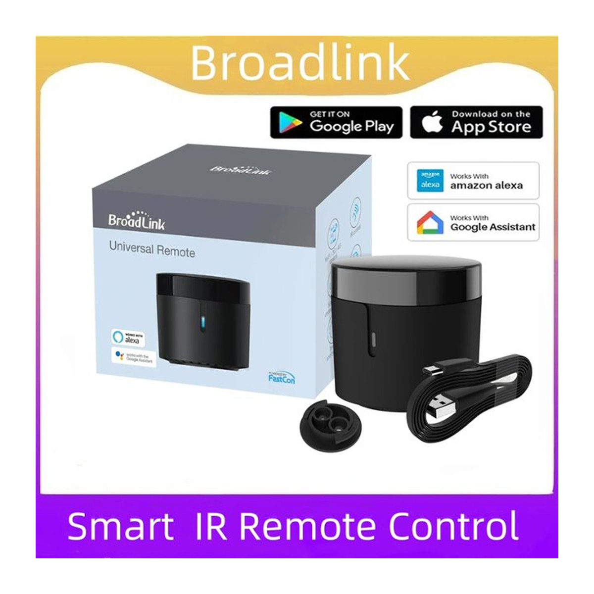 Broadlink RM4 Mini Smart Fernbedienung Infrarot Universal IR Audio Video Smart Home in Schwarz - Bild 1