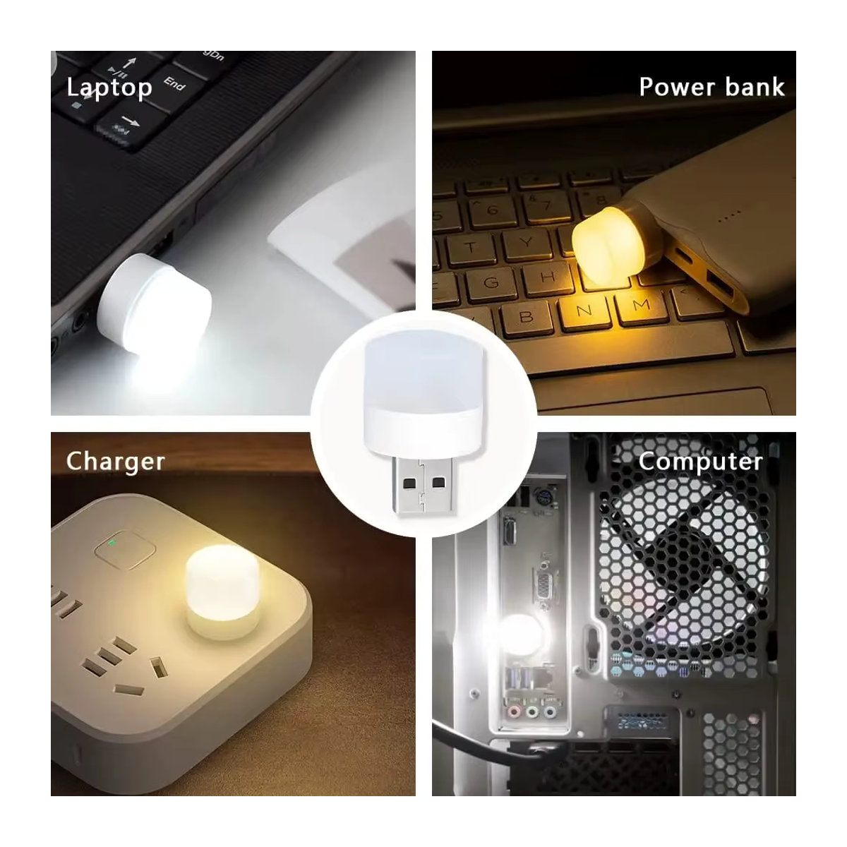 BRSHEGFH USB-LED-Leselampen im minimalistischen Design als Augenschutz-Rundleuchten und Mini-USB-Nachtlicht für Computer und mobile Stromversorgung - Bild 5