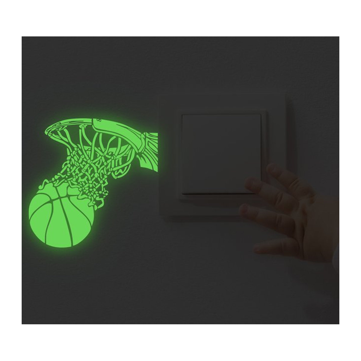 BRUP Basketball-Wandaufkleber im Dunkeln leuchtend, grün, Deko für Kinderzimmer und Spielzimmer - Bild 1