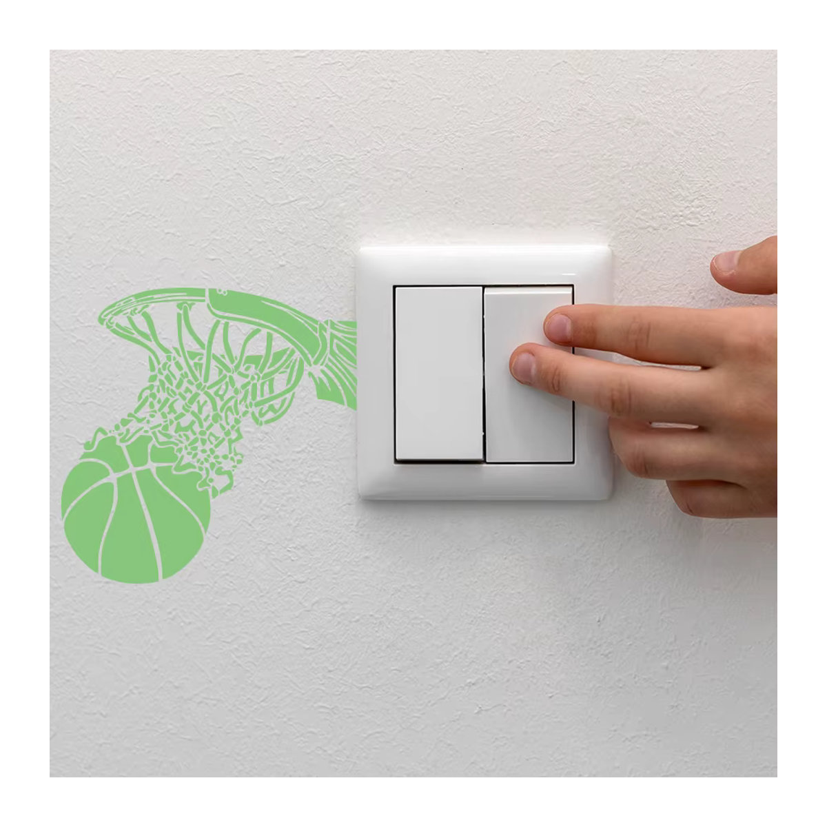 BRUP Basketball-Wandaufkleber im Dunkeln leuchtend, grün, Deko für Kinderzimmer und Spielzimmer - Bild 2