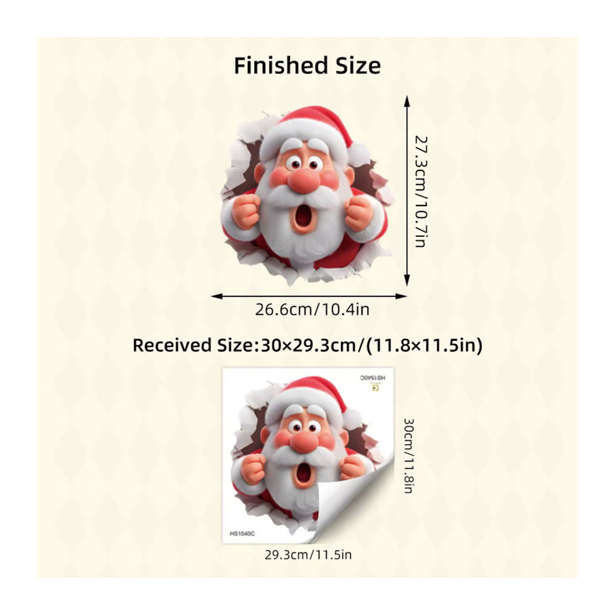 BRUP Cartoon Santa Claus Wandaufkleber aus PVC für Weihnachten, mehrfarbig, abnehmbar für Schlafzimmer, Wohnzimmer und Flur - Bild 6