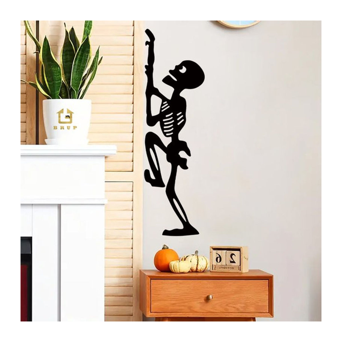 BRUP Halloween Gothic Schädel Wandaufkleber aus PVC in Schwarz zur Wanddekoration - Bild 1
