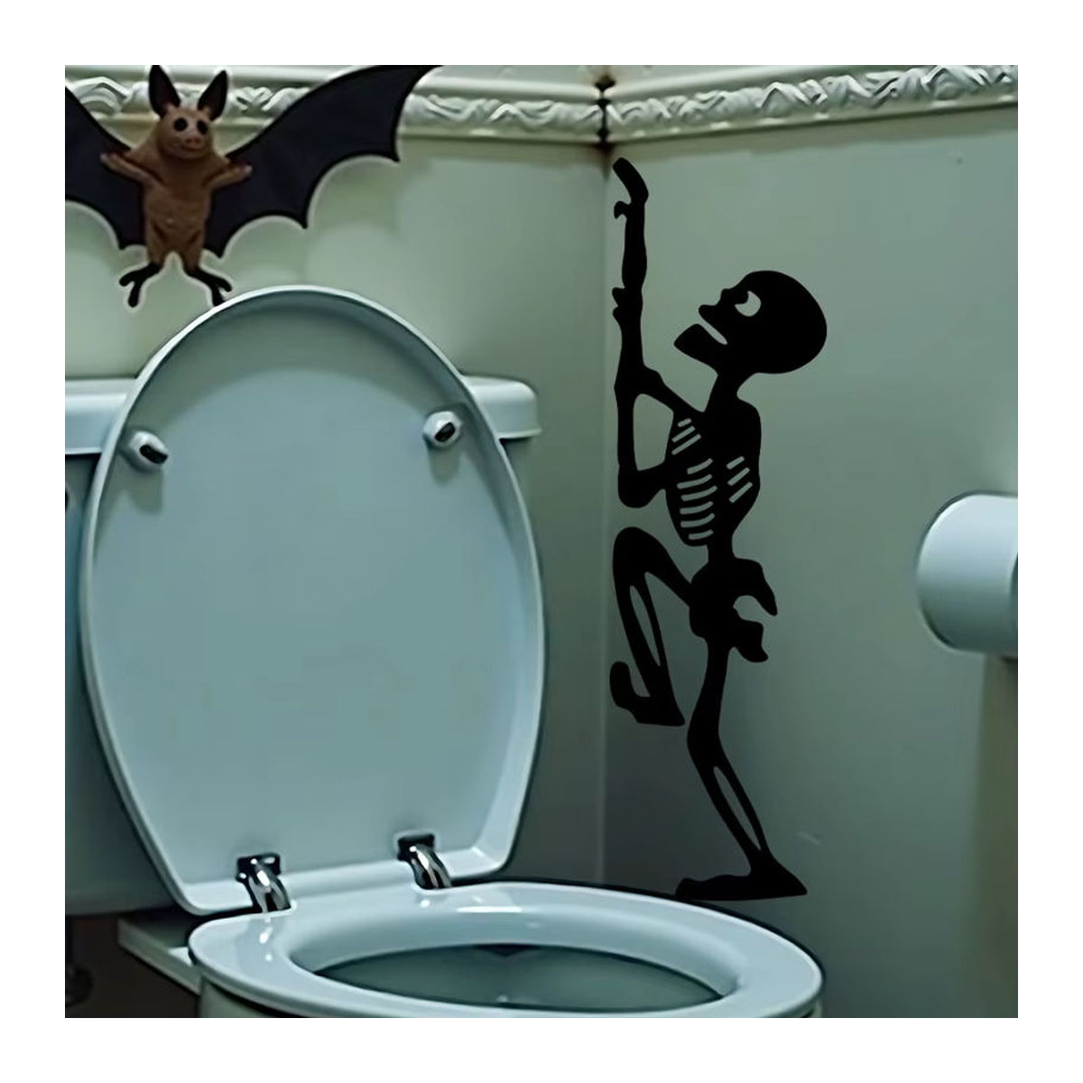 BRUP Halloween Gothic Schädel Wandaufkleber aus PVC in Schwarz zur Wanddekoration - Bild 4