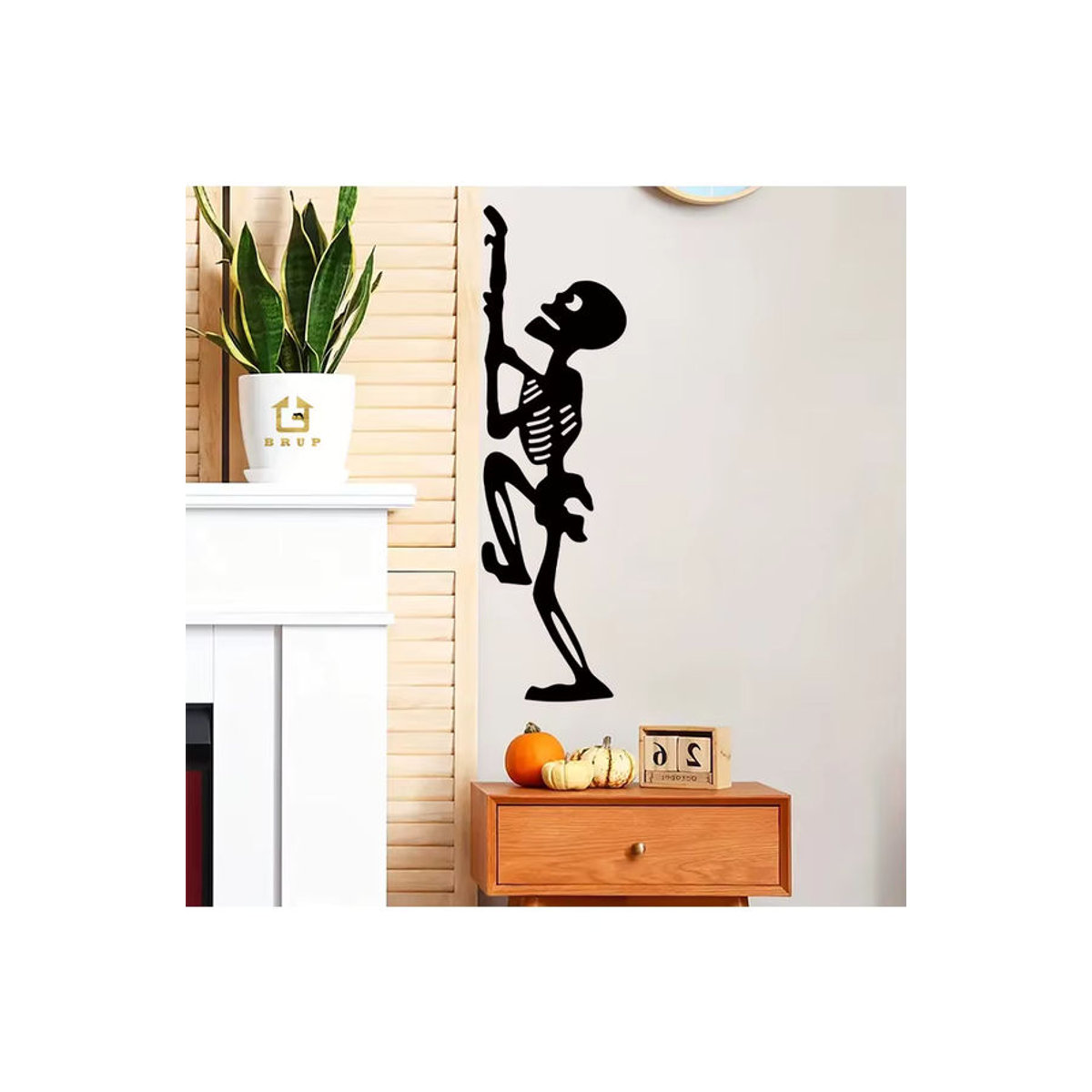 BRUP Halloween Gothic Schädel Wandaufkleber aus PVC in Schwarz zur Wanddekoration - Bild 7