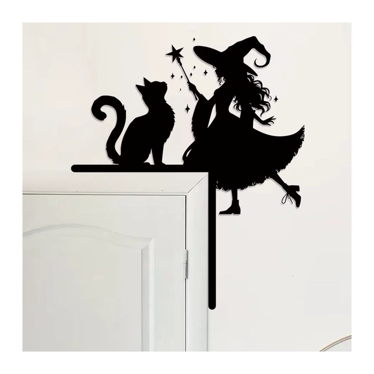 BRUP Halloween Hexenkatze Wandaufkleber aus schwarzem Kunststoff zur Wanddekoration - Bild 2