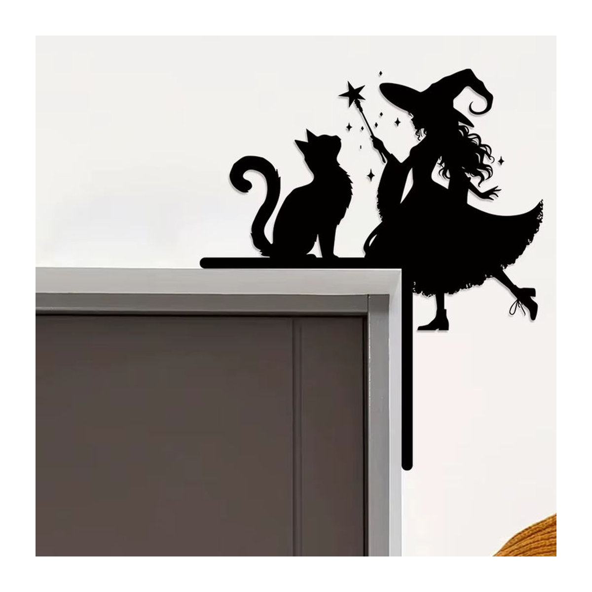 BRUP Halloween Hexenkatze Wandaufkleber aus schwarzem Kunststoff zur Wanddekoration - Bild 3