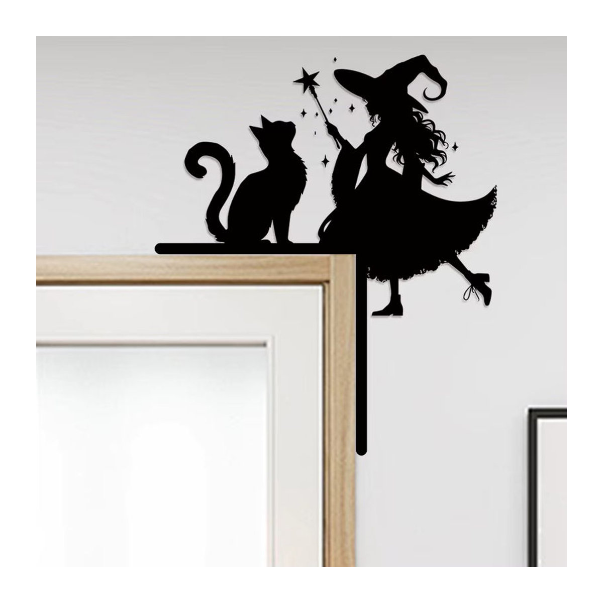 BRUP Halloween Hexenkatze Wandaufkleber aus schwarzem Kunststoff zur Wanddekoration - Bild 4