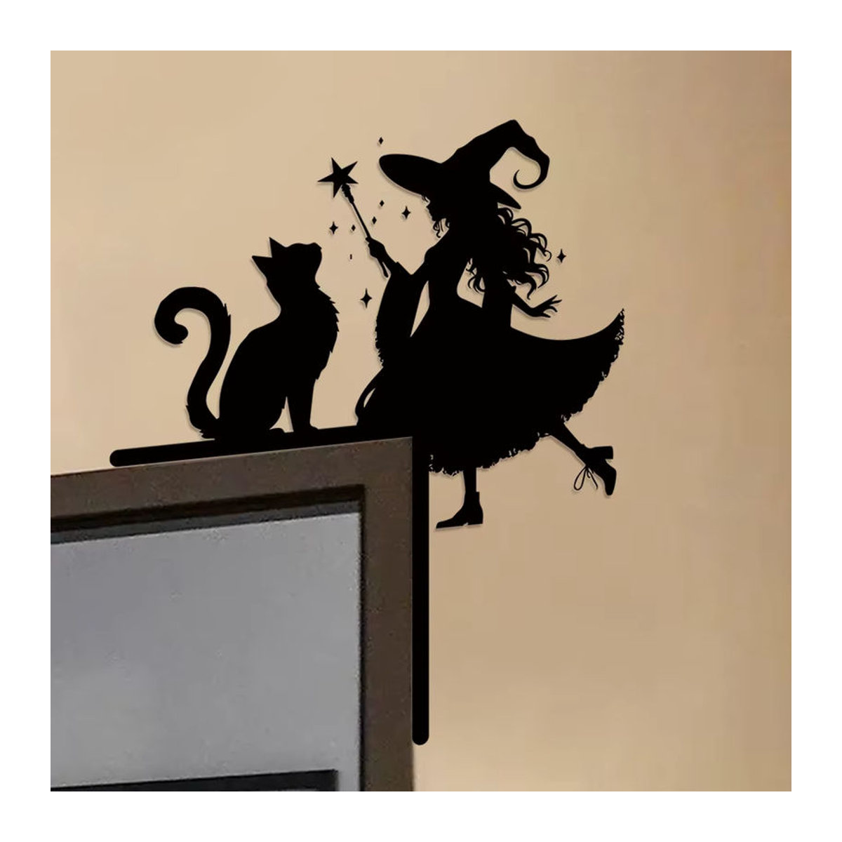 BRUP Halloween Hexenkatze Wandaufkleber aus schwarzem Kunststoff zur Wanddekoration - Bild 5