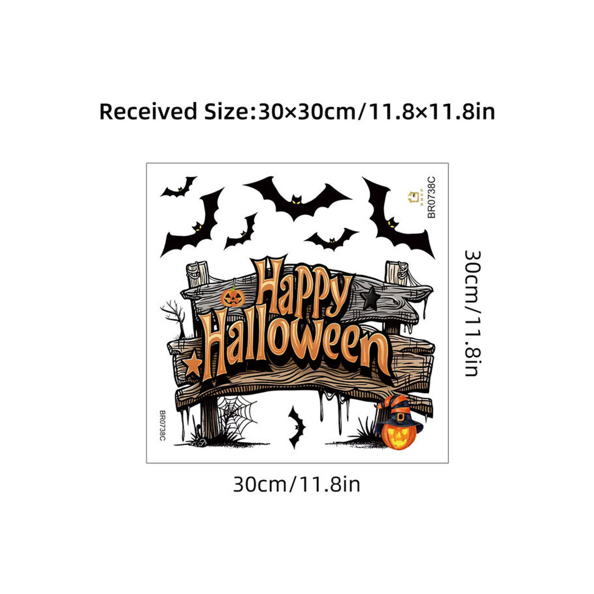 BRUP Halloween Wandaufkleber aus PVC mit Glücklich Motiv, Mehrfarbig, Abnehmbare Wanddekoration für Schlafzimmer, Küche und Wohnzimmer - Bild 6
