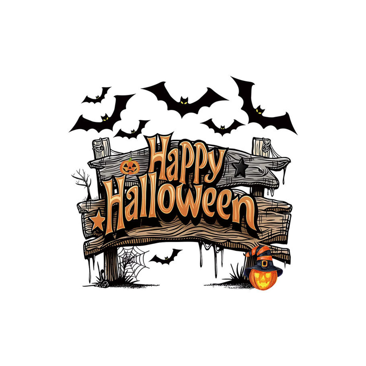 BRUP Halloween Wandaufkleber aus PVC mit Glücklich Motiv, Mehrfarbig, Abnehmbare Wanddekoration für Schlafzimmer, Küche und Wohnzimmer - Bild 7