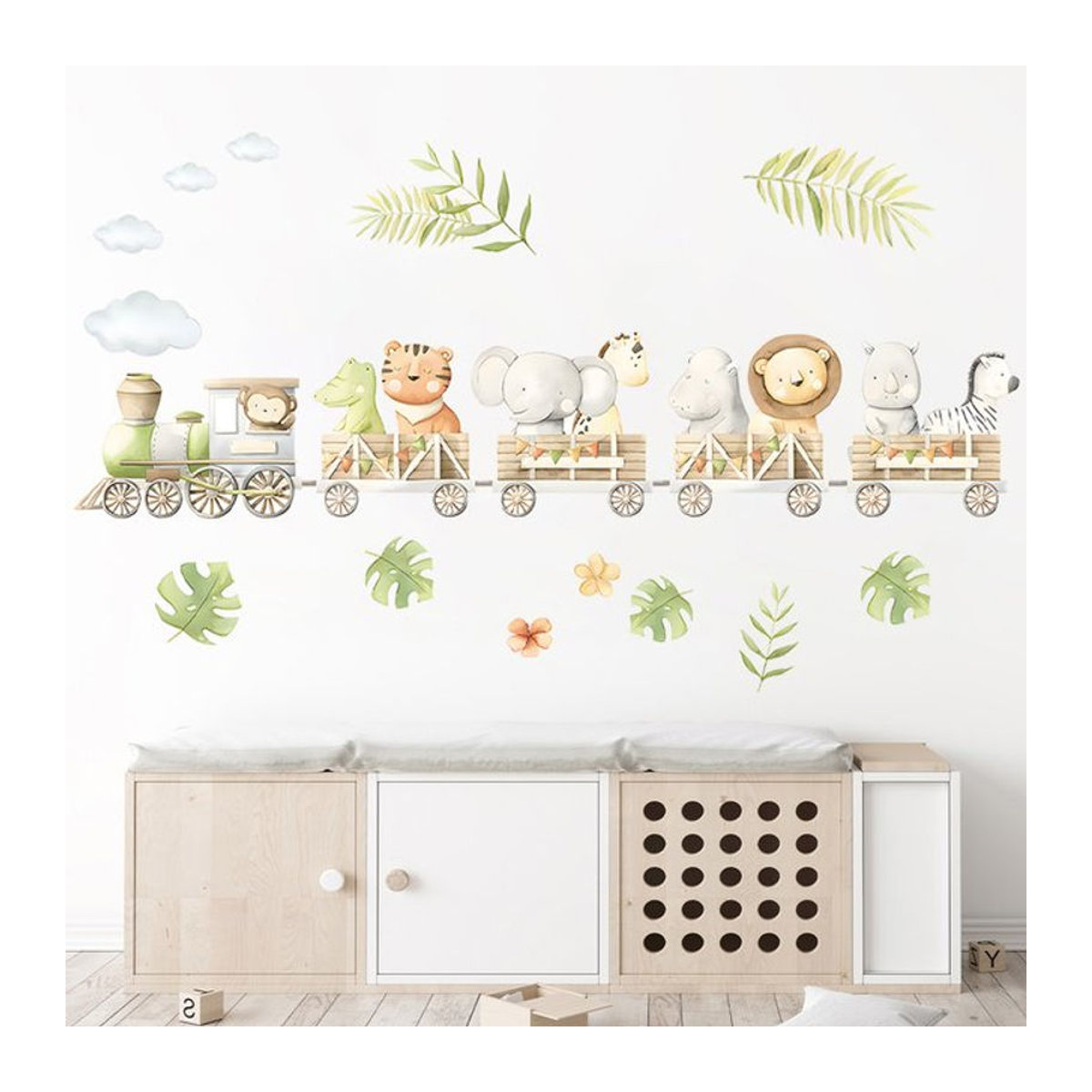 BRUP Wandaufkleber mit Cartoon-Tier-Motiven für Kinder, mehrfarbig, Wanddekoration für Kinderzimmer und Wohnzimmer - Bild 1
