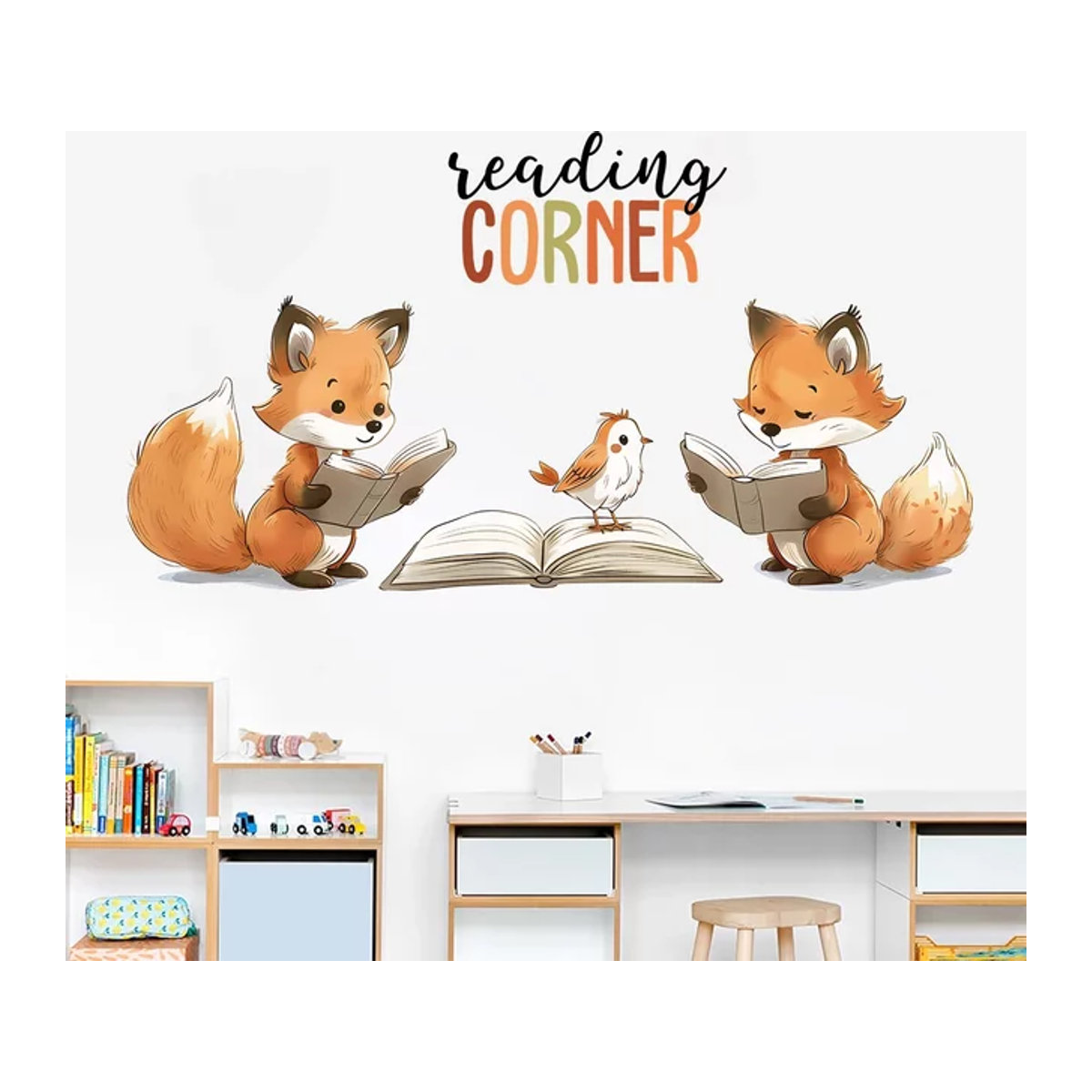 BRUP Wandaufkleber mit süßem Fuchs Motiv für Kinderzimmer und Wohnzimmer, mehrfarbig - Bild 1