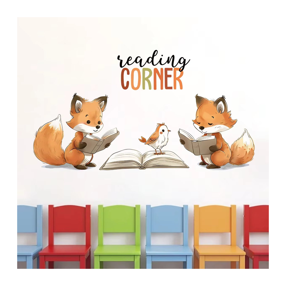 BRUP Wandaufkleber mit süßem Fuchs Motiv für Kinderzimmer und Wohnzimmer, mehrfarbig - Bild 2