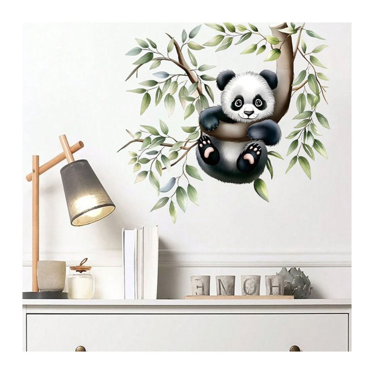 BRUP Wandaufkleber Panda im Aquarell-Stil für Kinderzimmer und Schlafzimmer, mehrfarbig - Bild 1