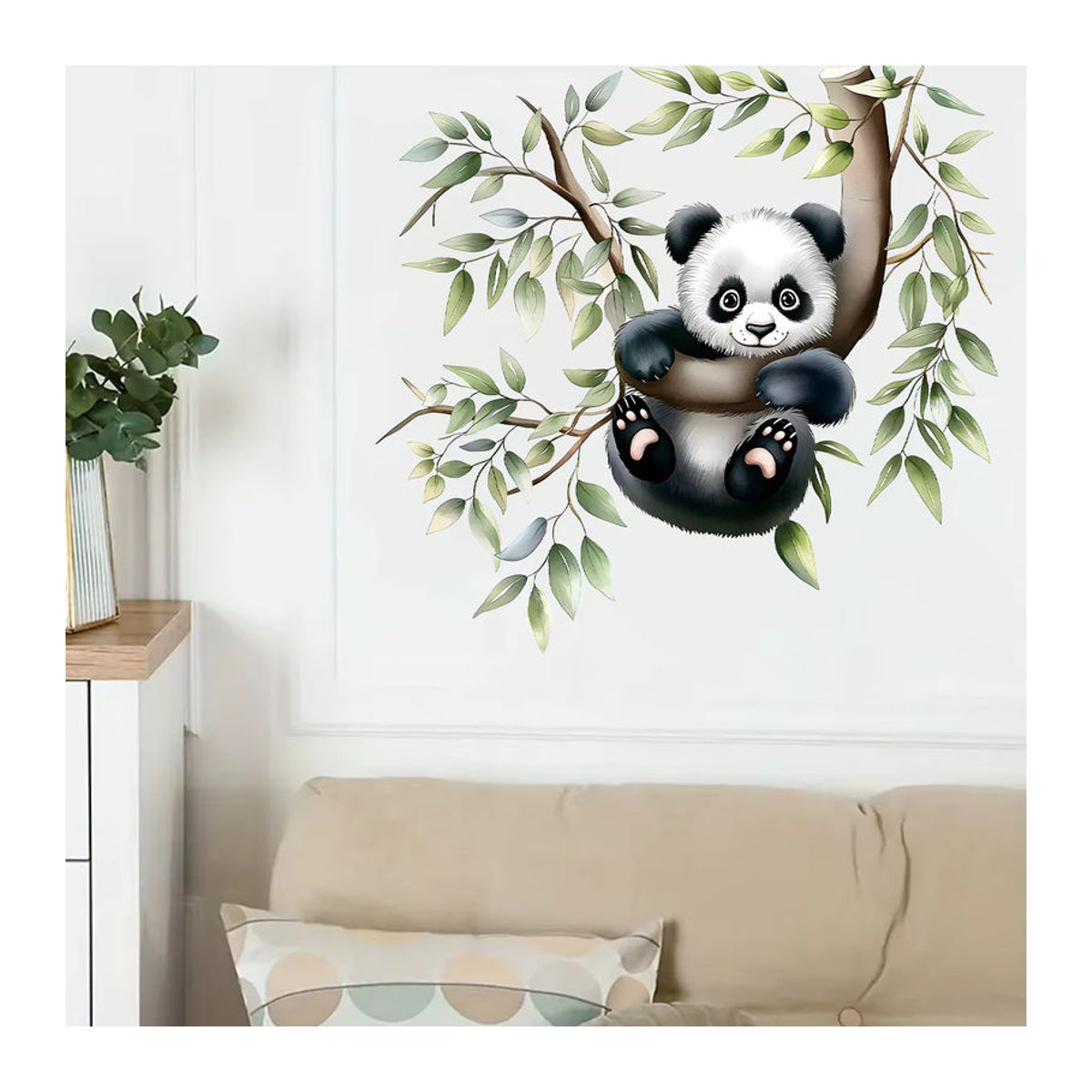 BRUP Wandaufkleber Panda im Aquarell-Stil für Kinderzimmer und Schlafzimmer, mehrfarbig - Bild 3