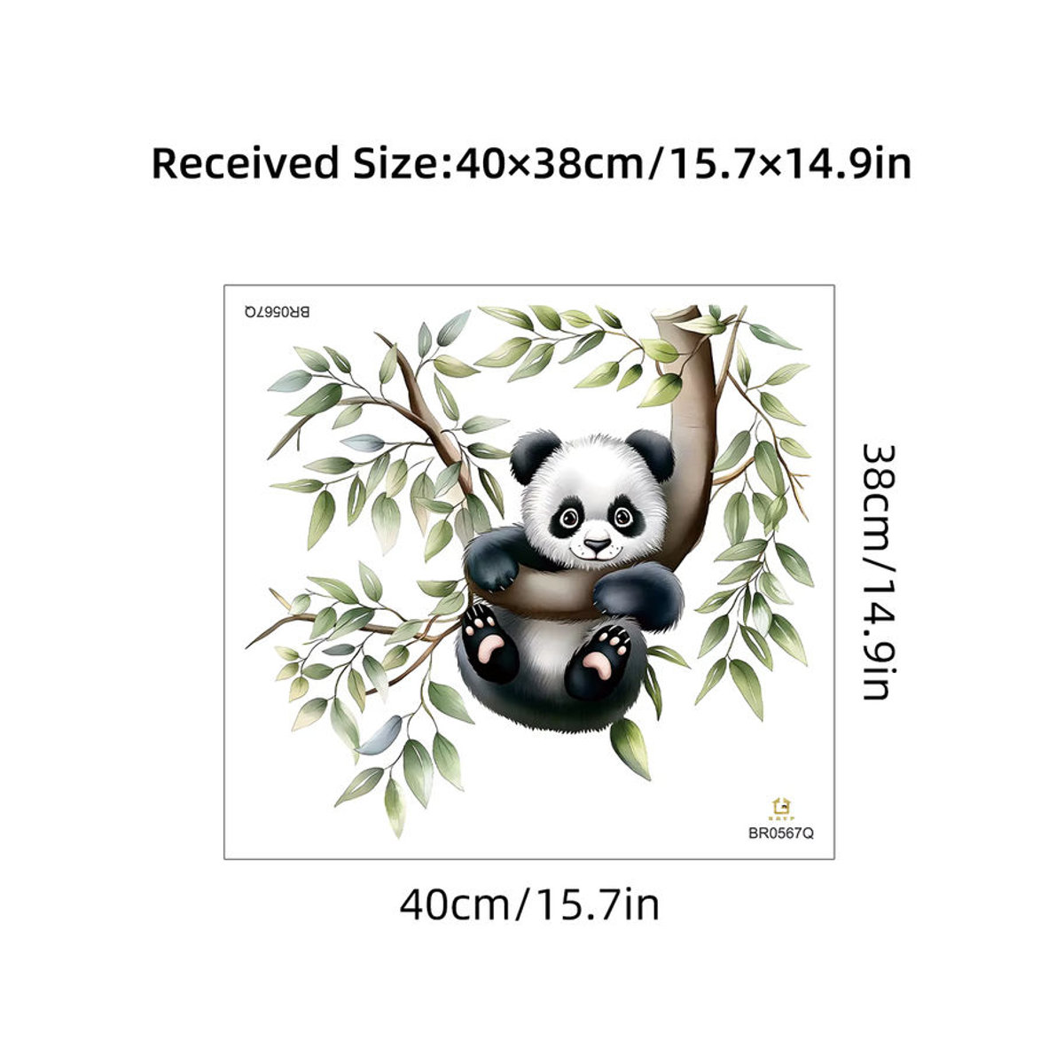 BRUP Wandaufkleber Panda im Aquarell-Stil für Kinderzimmer und Schlafzimmer, mehrfarbig - Bild 5