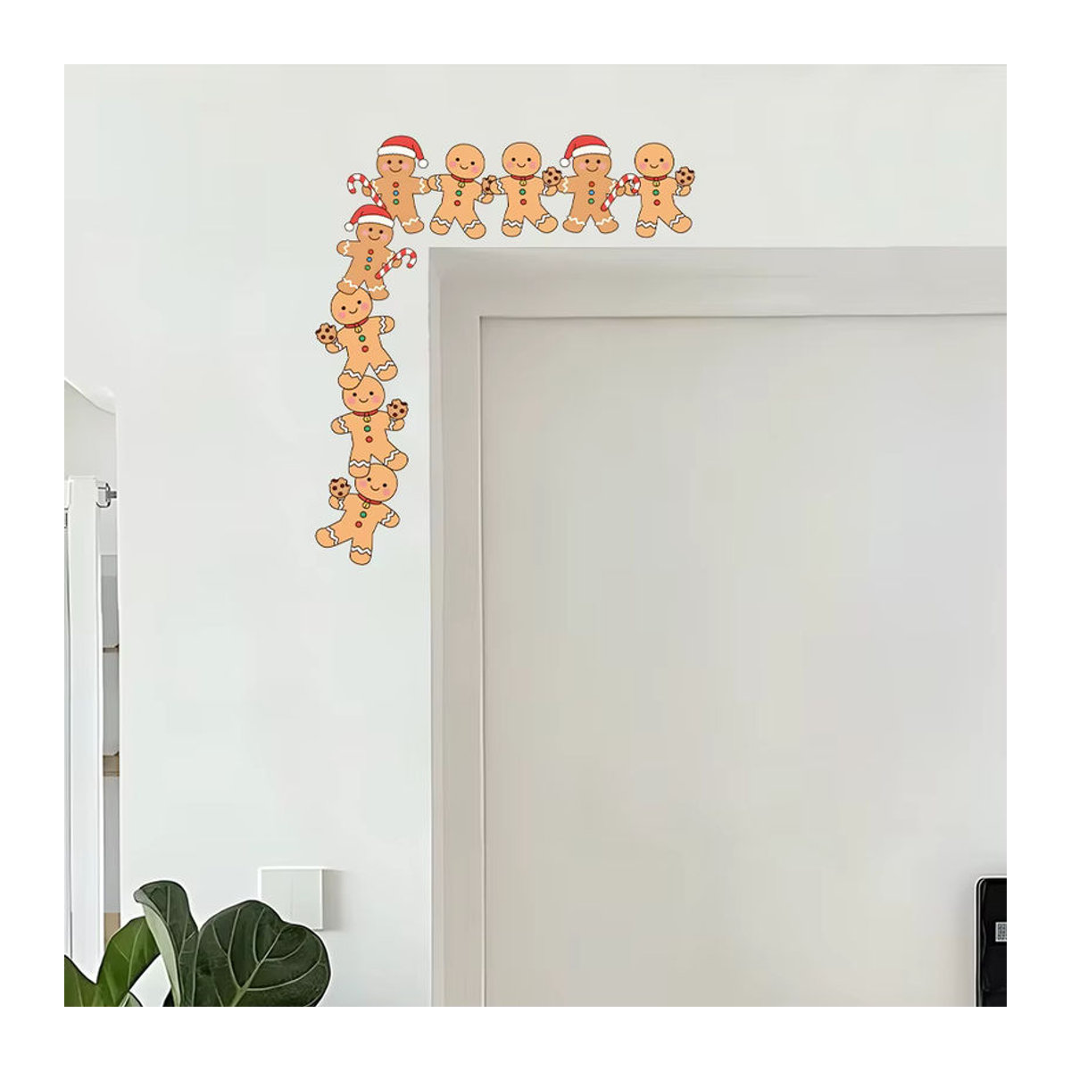 BRUP Weihnachten Lebkuchenmann Wandaufkleber aus Kunststoff in Braun für Türrahmen und Wohnzimmer - Bild 2