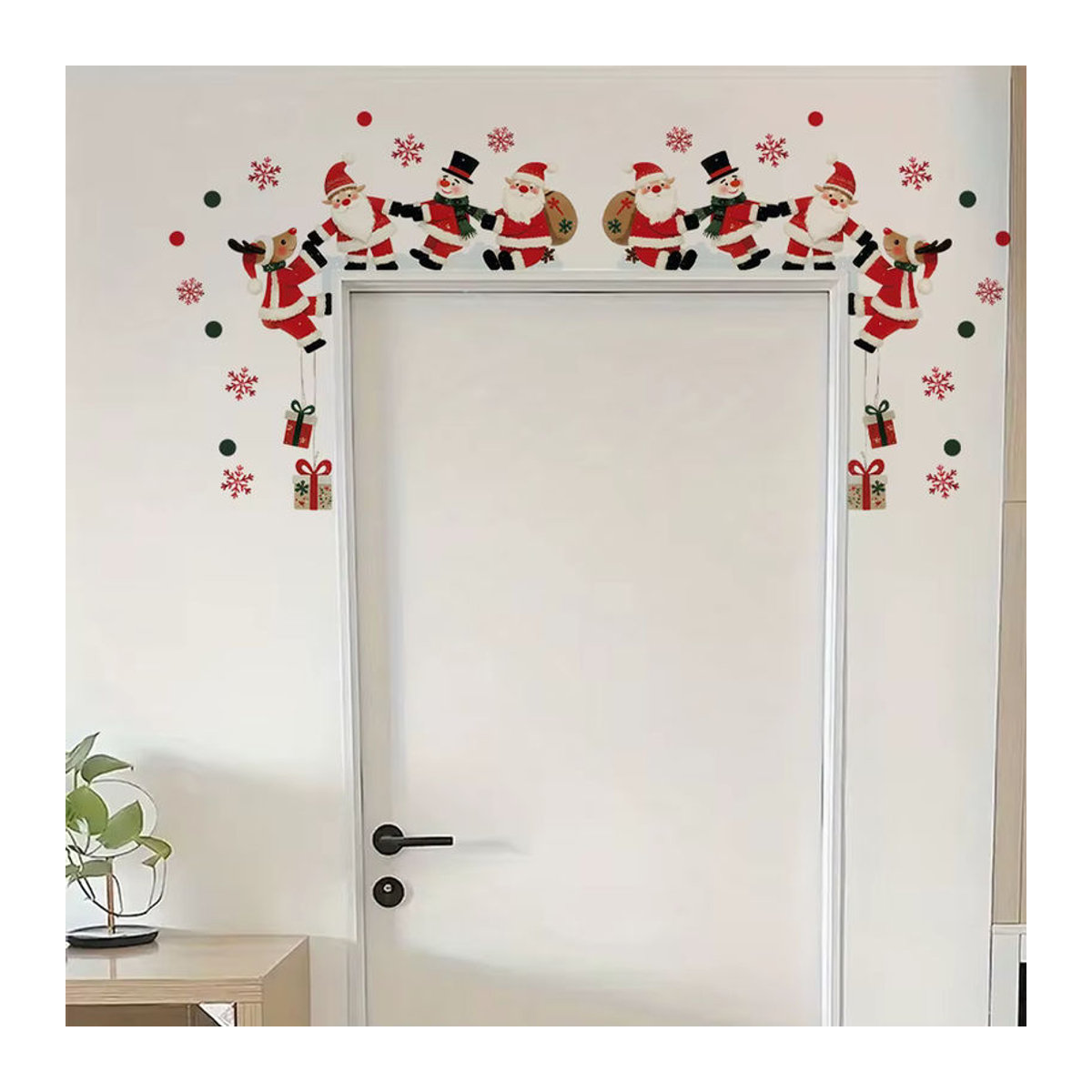 BRUP Weihnachtsmann Wandaufkleber aus Vinyl, abnehmbares Weihnachts Wandtattoo für Wohnzimmer und Schlafzimmer, mehrfarbig - Bild 2