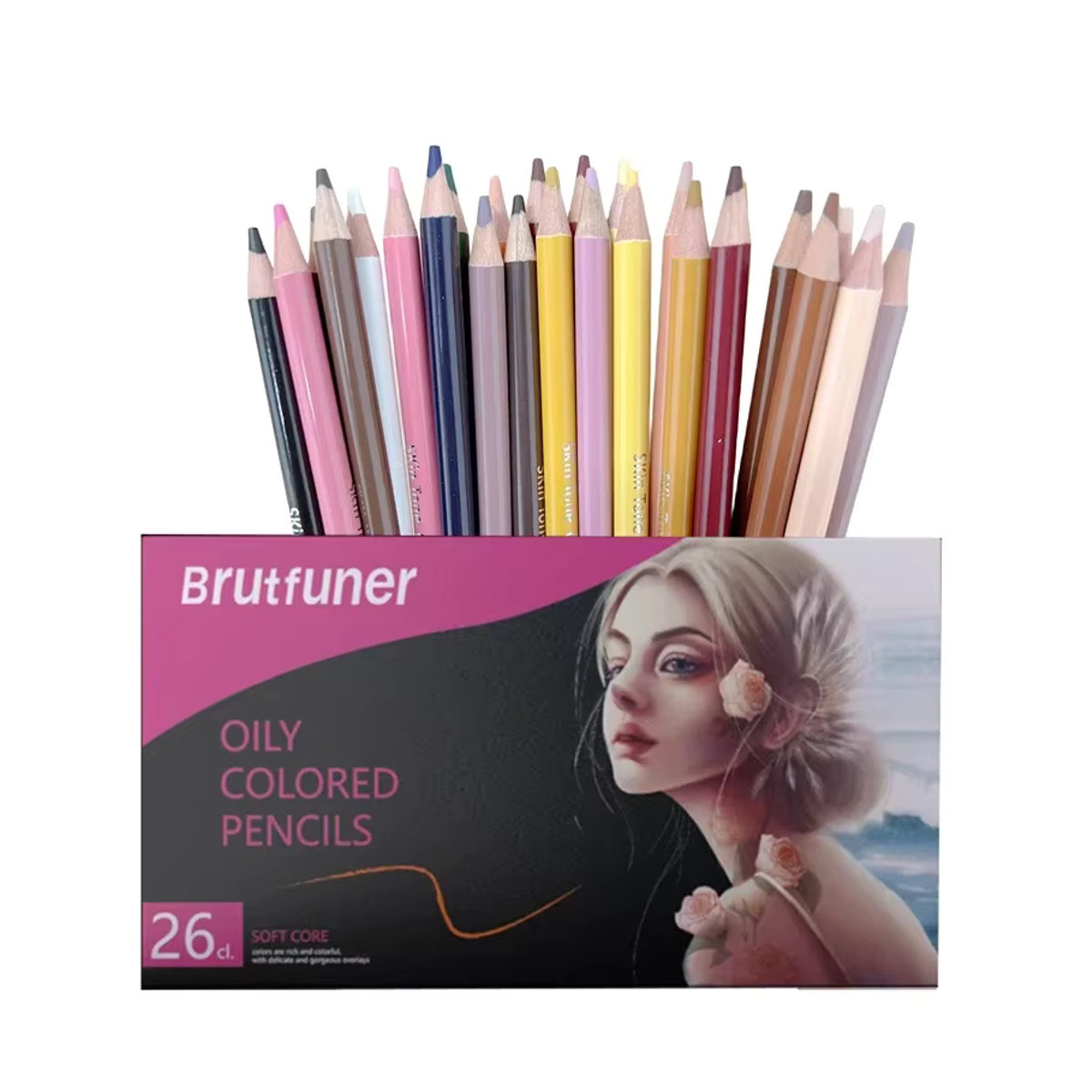 Brutfuner Buntstifte Set mit weichem Öl-Kern für Skizzen und Zeichnungen, mehrfarbig - Bild 5