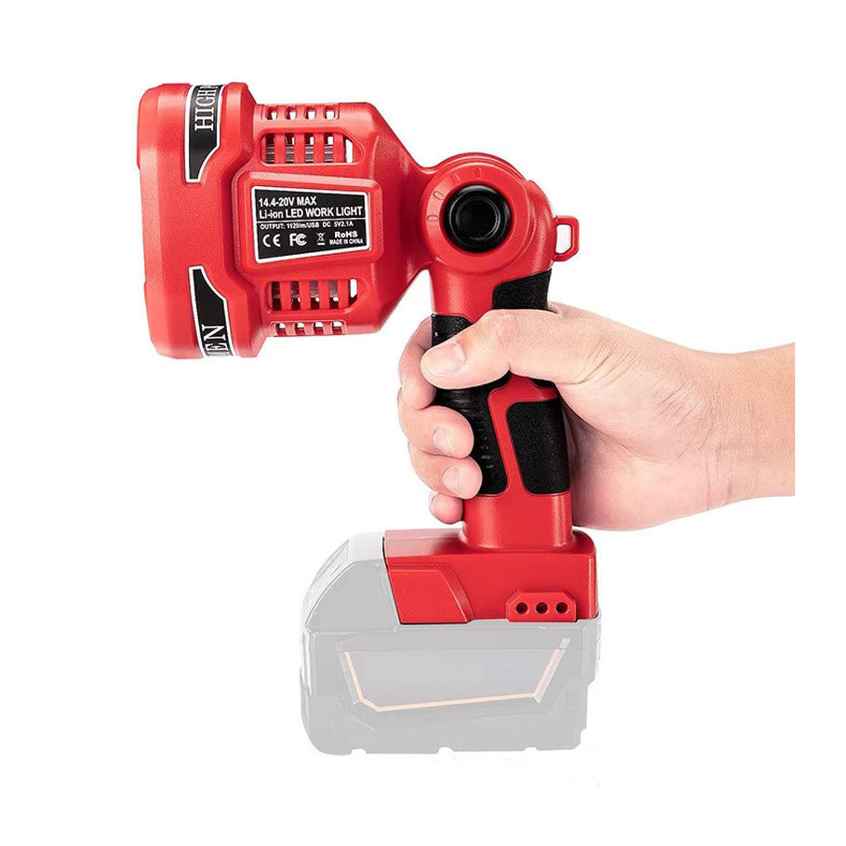 BSIDE Tragbare 12 W LED-Arbeitsleuchte für Milwaukee 18 V Li-Ion-Akku mit 4 LED-Leuchten zur Außenbeleuchtung - Bild 3
