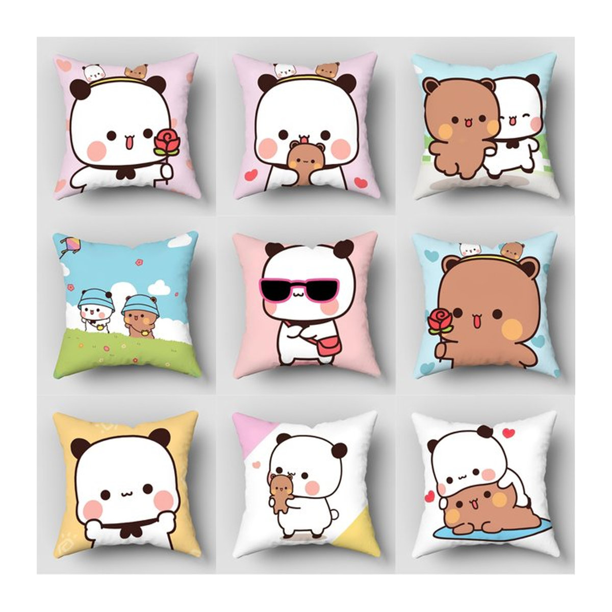 Bubu Dudu Kissenbezug mit niedlichem Cartoon-Bär für Wohnzimmer, Schlafzimmer und Sofa als ideale Heimdekoration oder Geschenk für Kinder - Bild 1