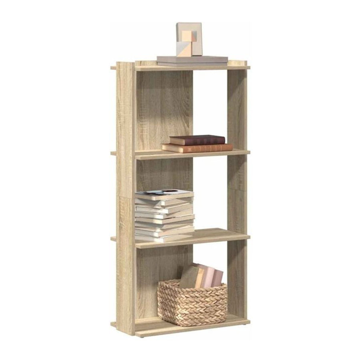 Bücherregal mit 3 Böden von Vidaxl in Sonoma-Eiche, B/T/H: 60 x 30 x 120 cm - Bild 1