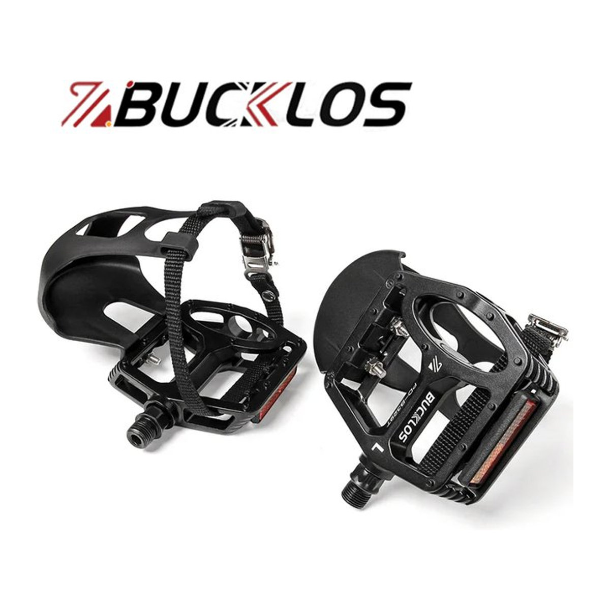 BUCKLOS PD-B329T Indoor Spinning Bike Pedale mit Zehenclip in Schwarz, 9/16 Zoll Mountainbike Pedal für dein Heimtraining - Bild 1