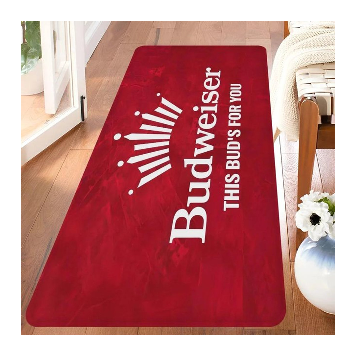 Budweiser King of Beer Teppich rot, B/T: 60 x 40 cm - Bild 1