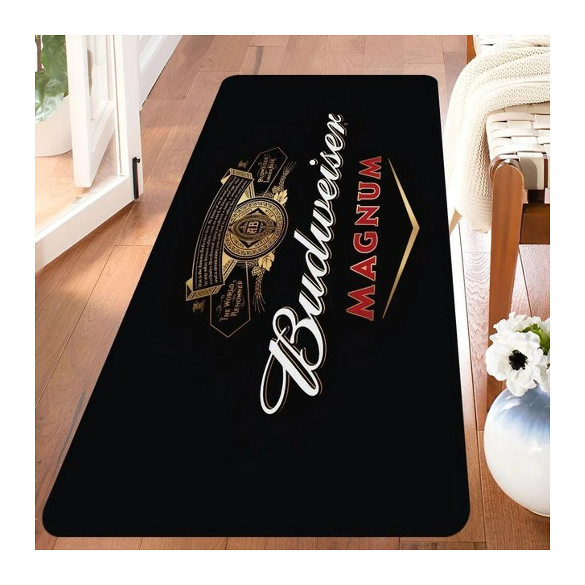 Budweiser King of Beer Teppich Schwarz, B/T: 60 x 40 cm - Bild 1