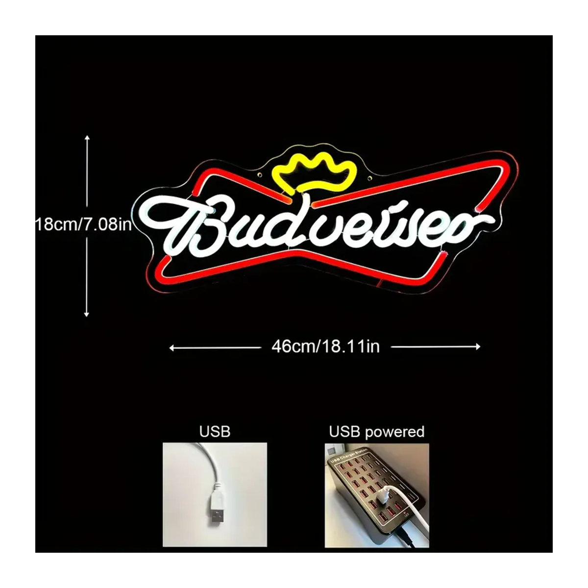 Budweiser LED Neon-Leuchtreklame in Bunt im Retro-Stil für deine Bar-Dekoration - Bild 3