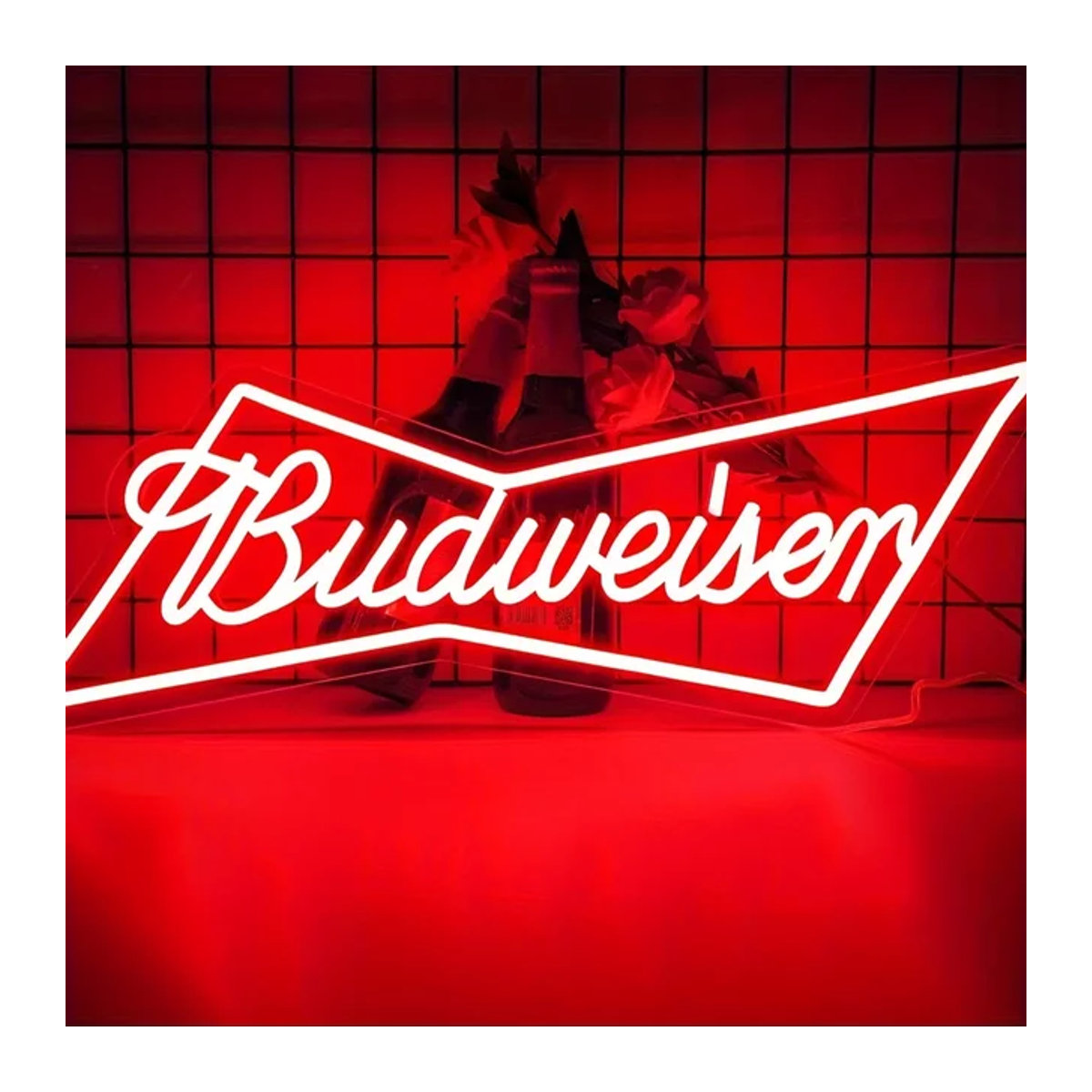 Budweiser LED Neon Schild in Rot aus Acryl für Retro Wanddekoration - Bild 1