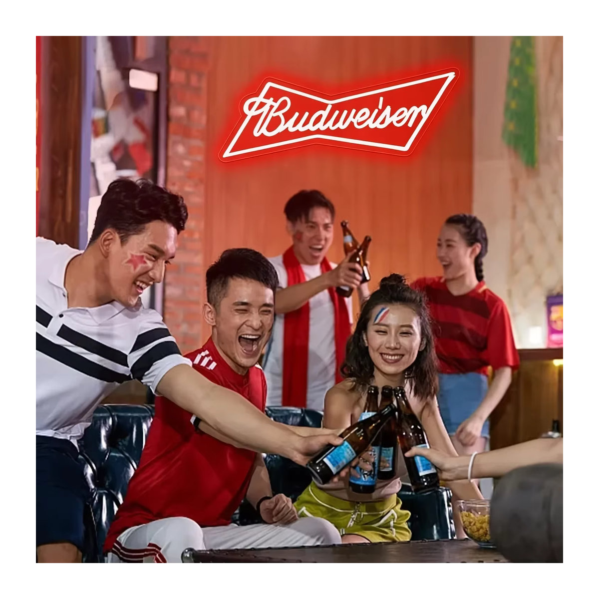 Budweiser LED Neon Schild in Rot aus Acryl für Retro Wanddekoration - Bild 2