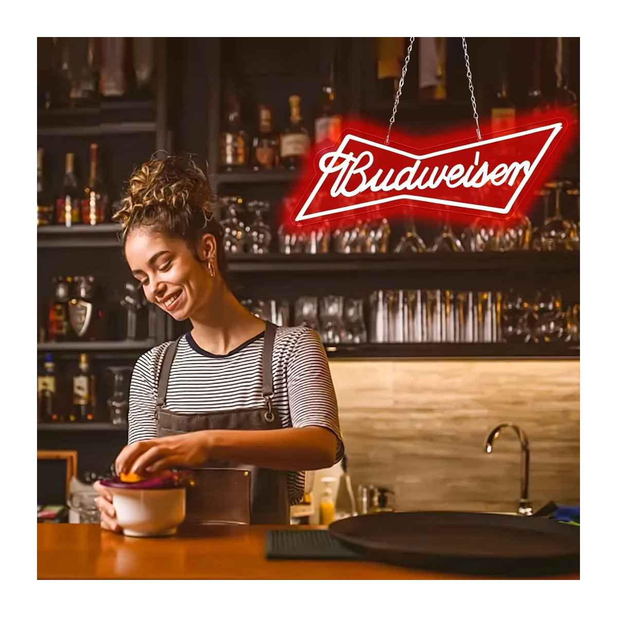 Budweiser LED Neon Schild in Rot aus Acryl für Retro Wanddekoration - Bild 4